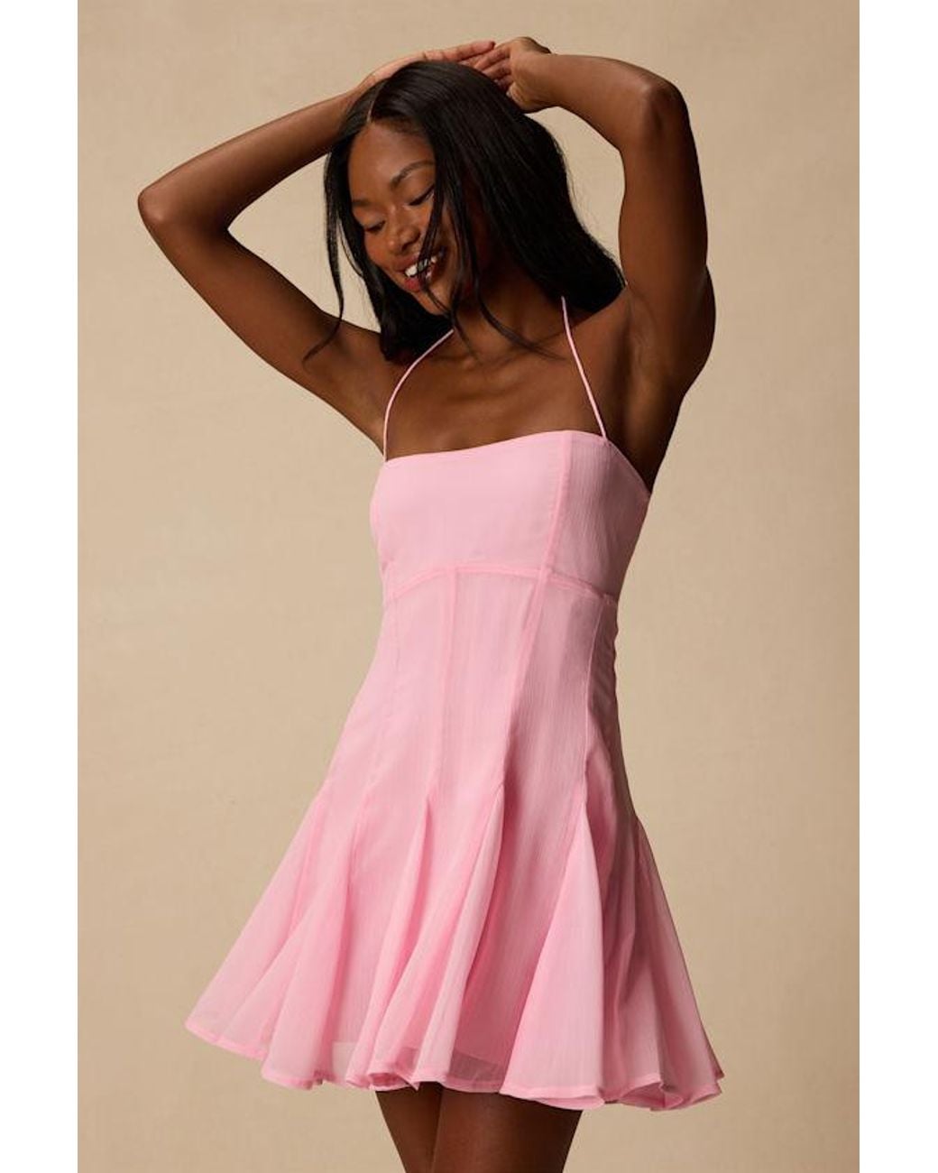 Lulus Pink Sophrina Halter Mini Dress