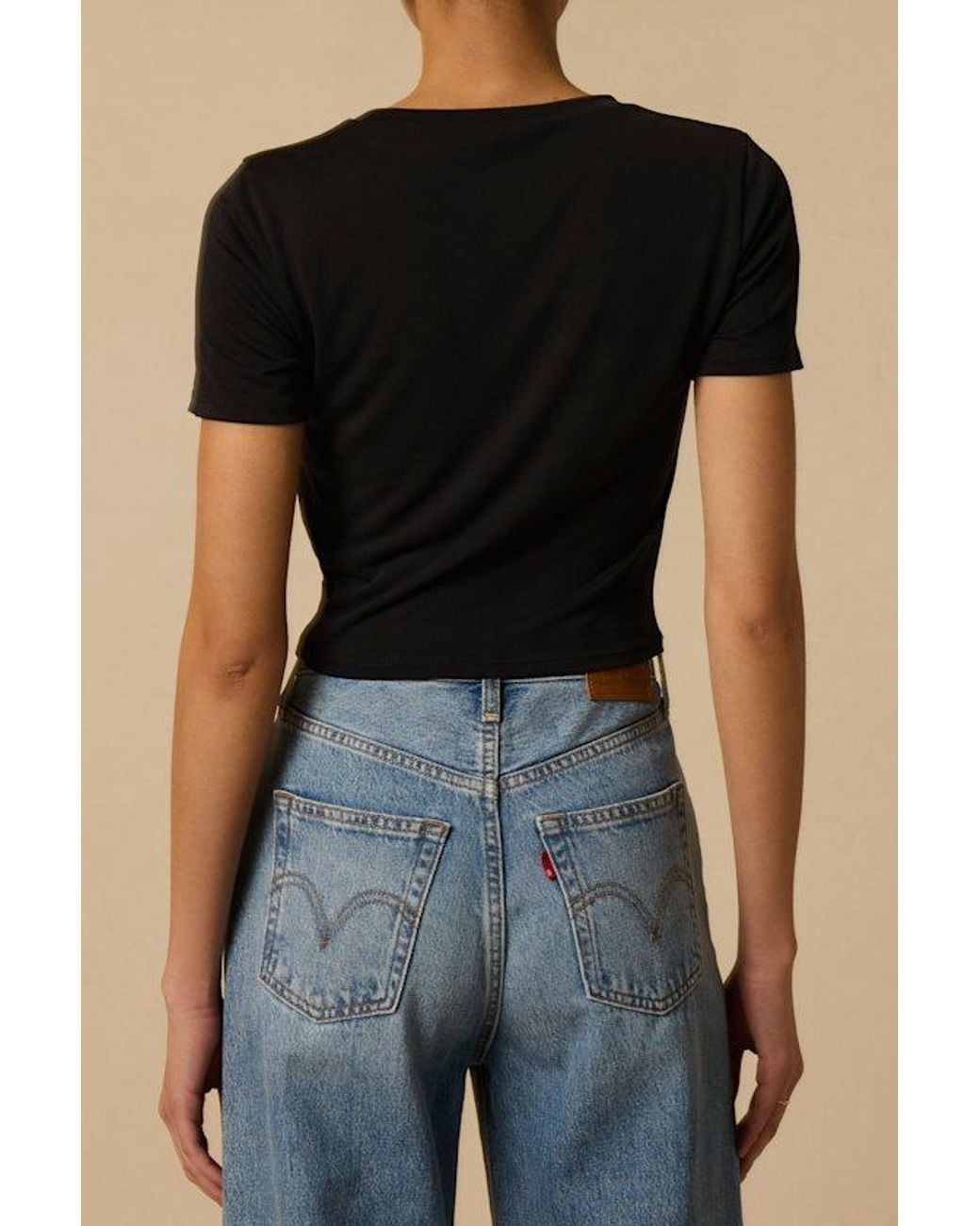 Lulus Black All-Access Pass Washed Crop Top
