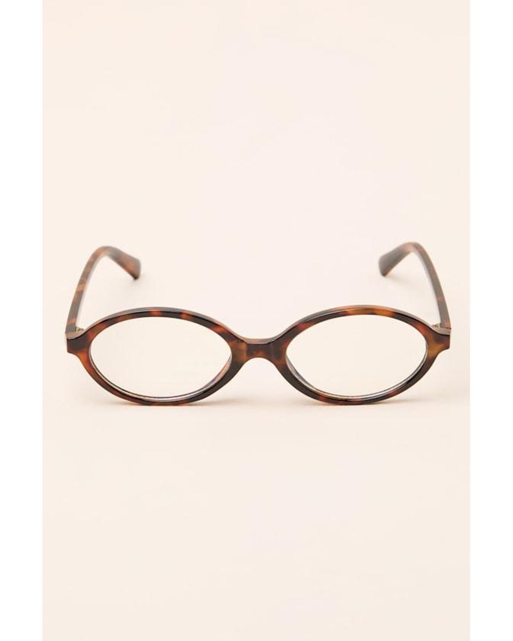 Lulus Brown Bushwick Tortoise Oval Light Glasses