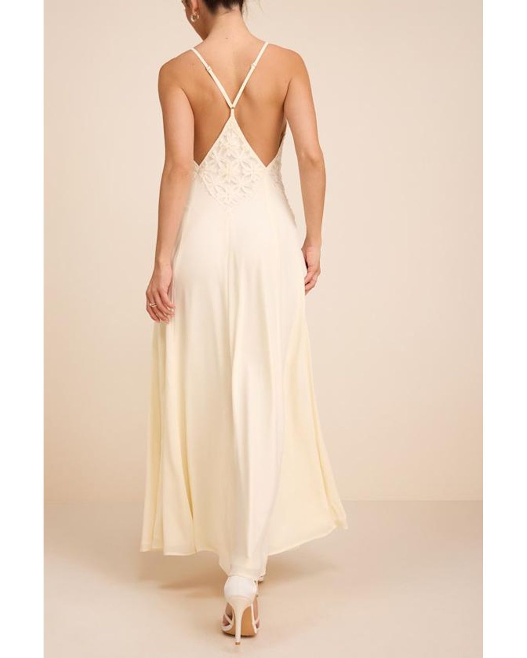 Lulus Natural Samalia Sleeveless Applique Maxi Dress