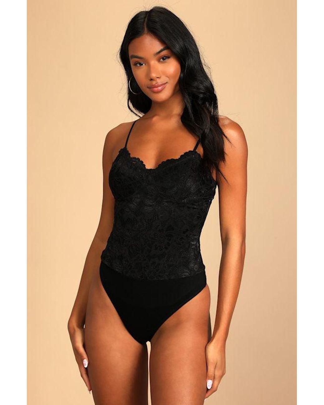 Lulus Black Midnight Romance Lace Bodysuit