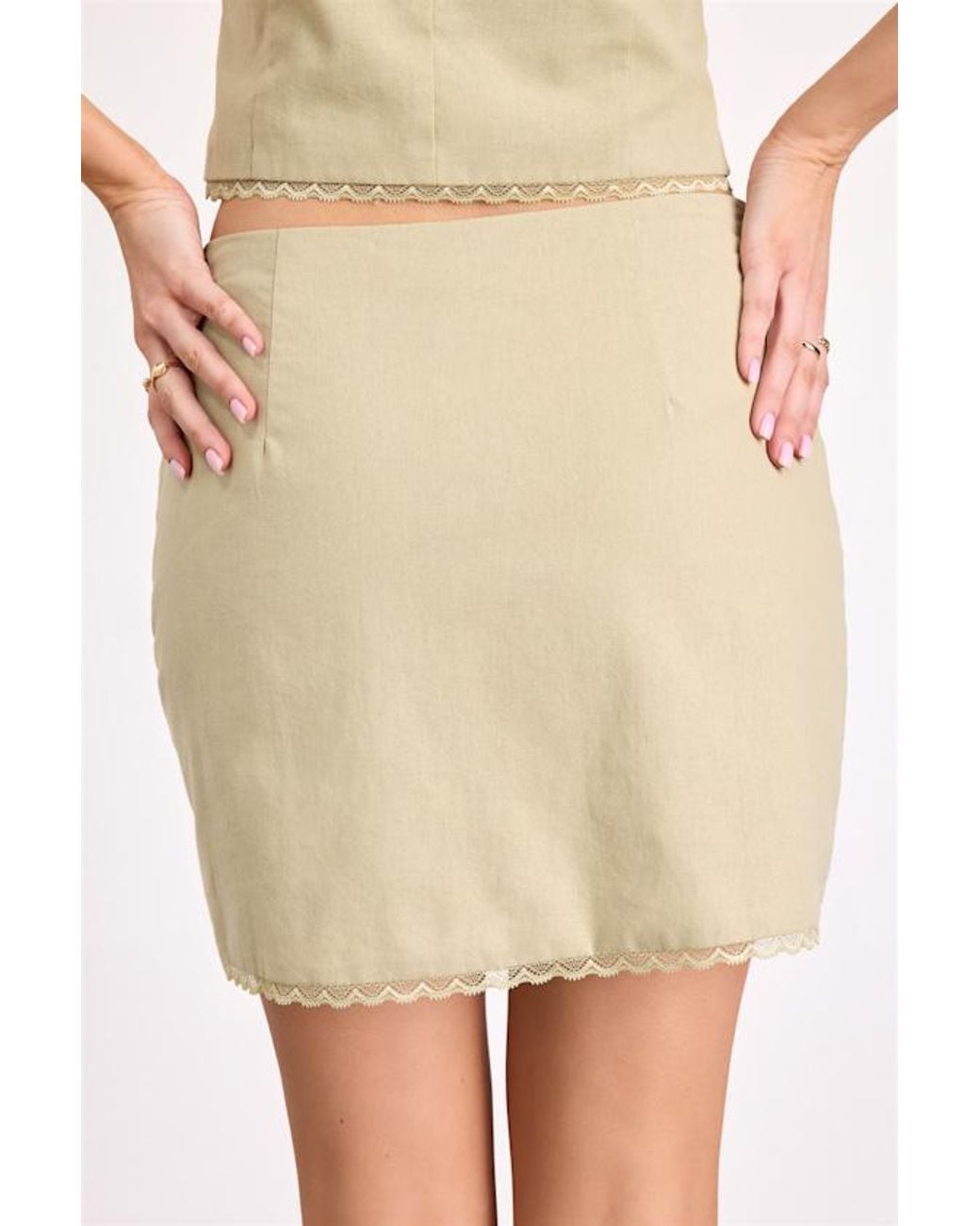 Lulus Natural Jordina Mid-Rise Mini Skirt