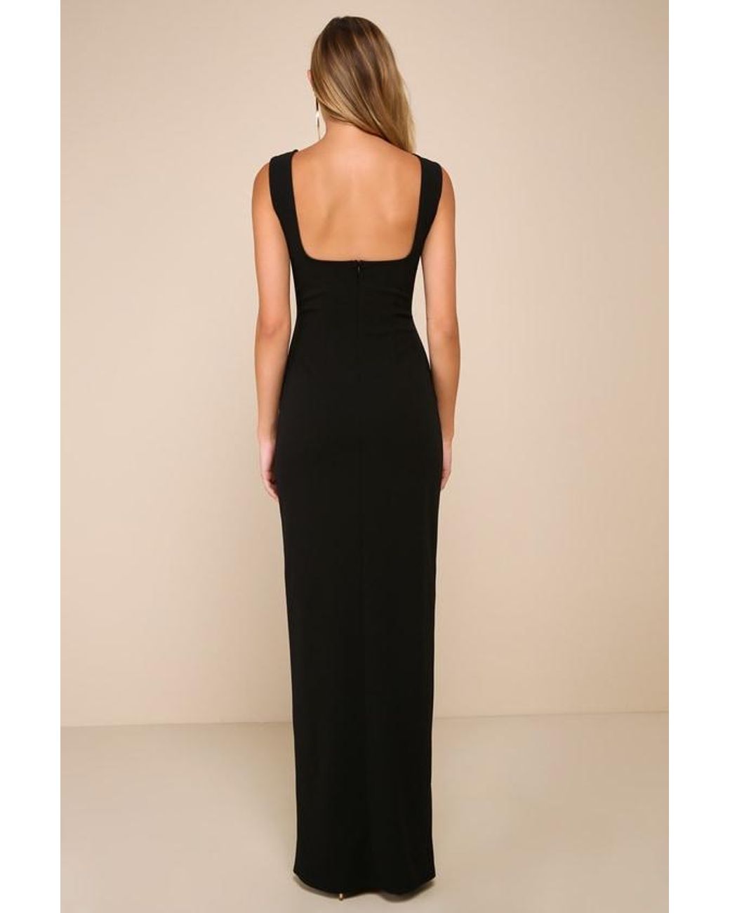 Lulus Natural Inspiring Allure Square Neck Column Maxi Dress