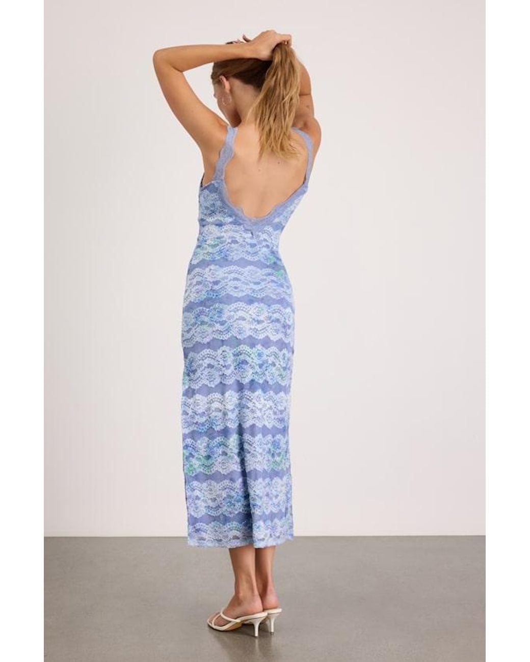 Lulus Blue Brienne Periwinkle Lace Midi Dress