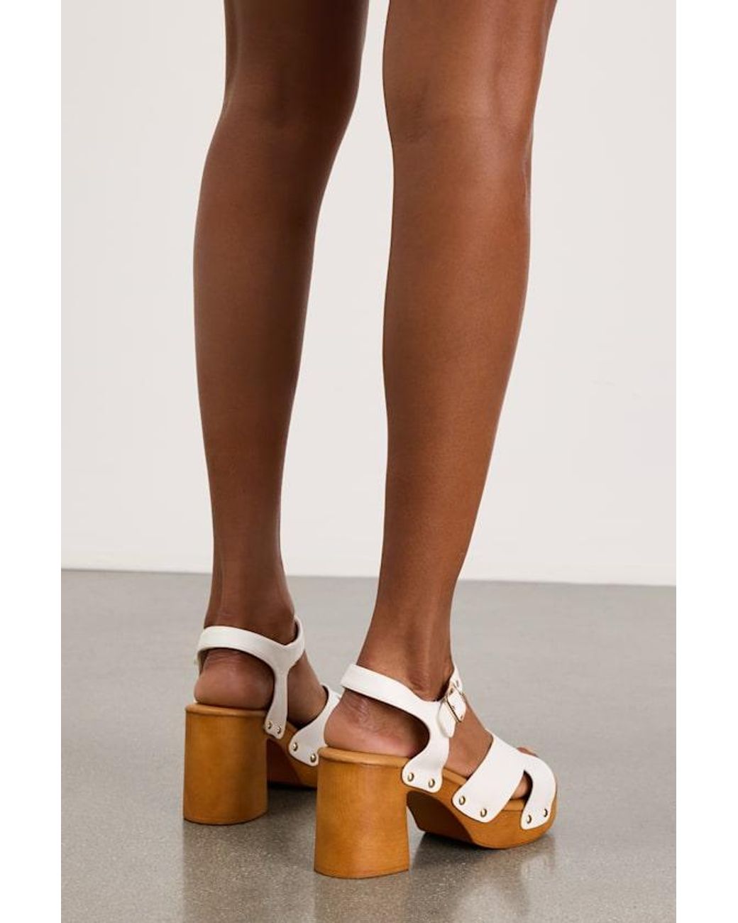 Lulus Natural Yanni Wooden Platform Ankle Strap Sandals