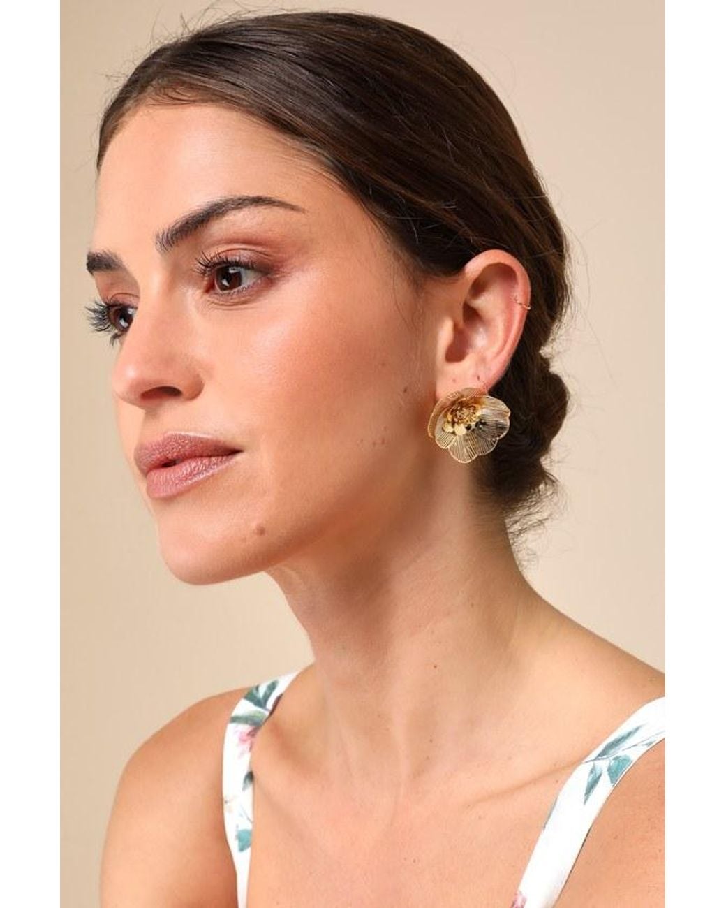 Lulus Natural Blossoming Vision Statement Flower Earrings