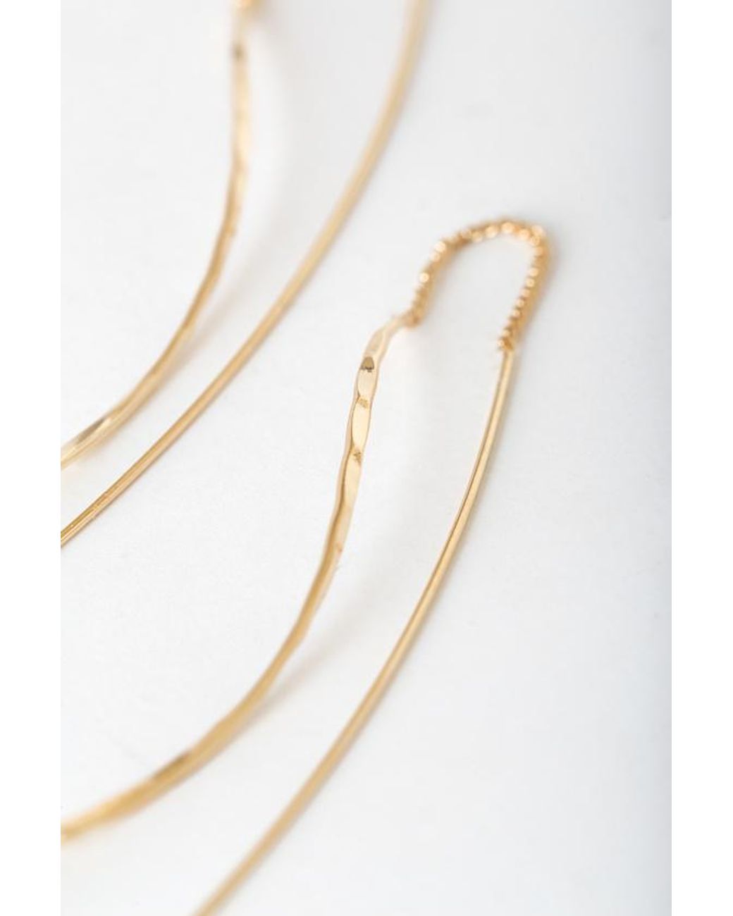 Lulus White Thread Count Threader Earrings