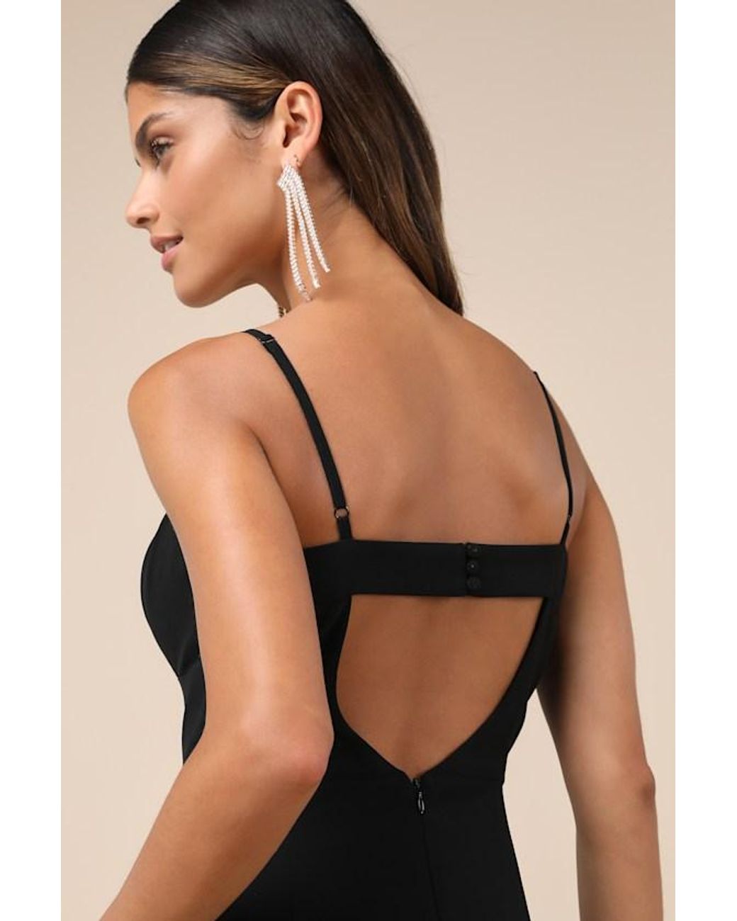 Lulus Black Stunning Grace Cutout A-Line Maxi Dress