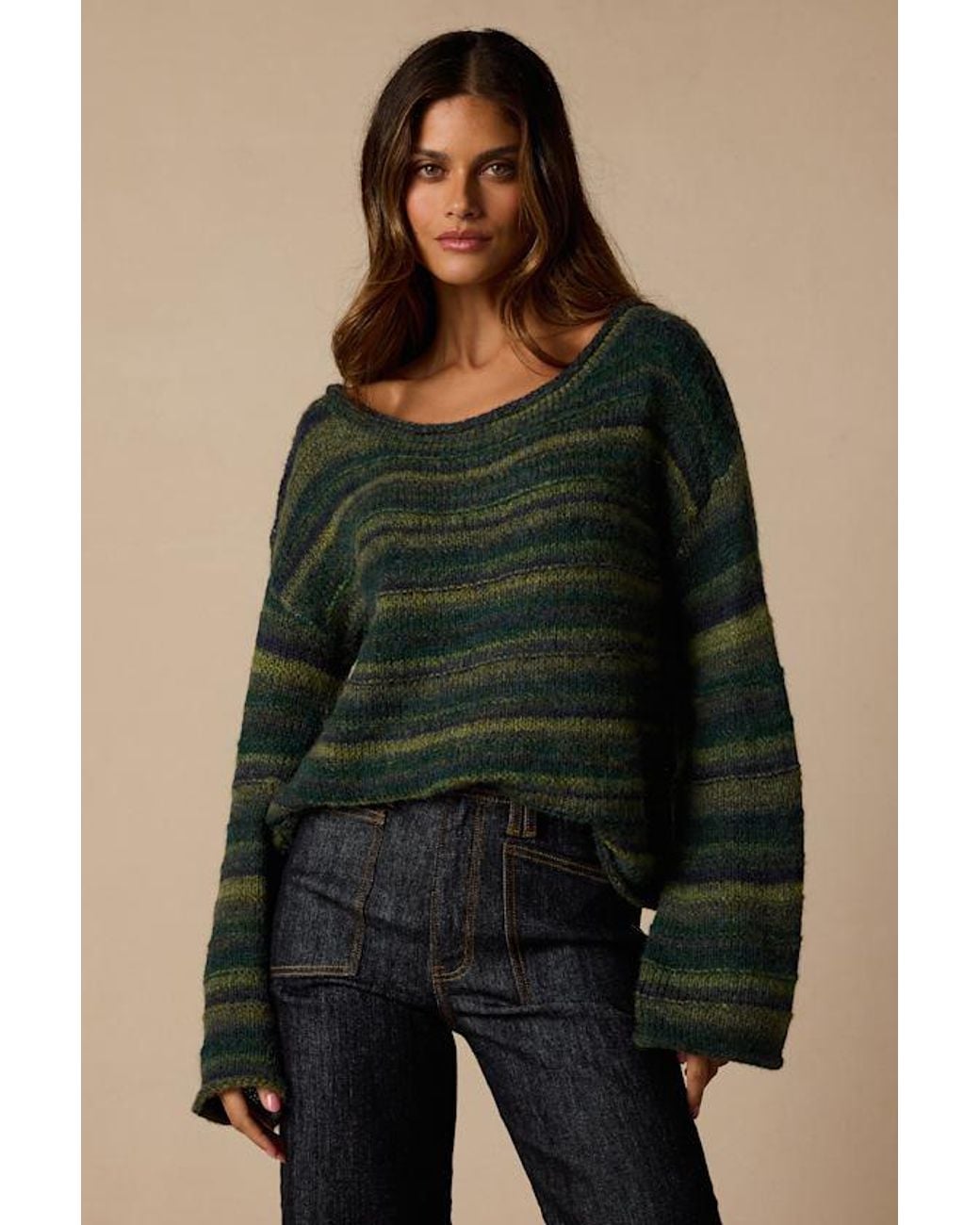 Rhythm Black Baklava Striped Knit Sweater