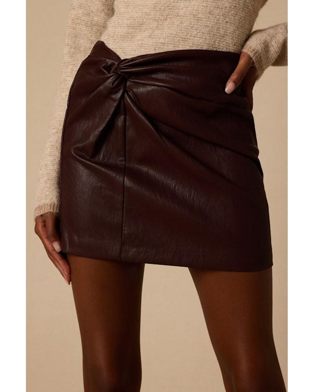 Lulus Natural Lewiston Dark Vegan Leather Mini Skirt
