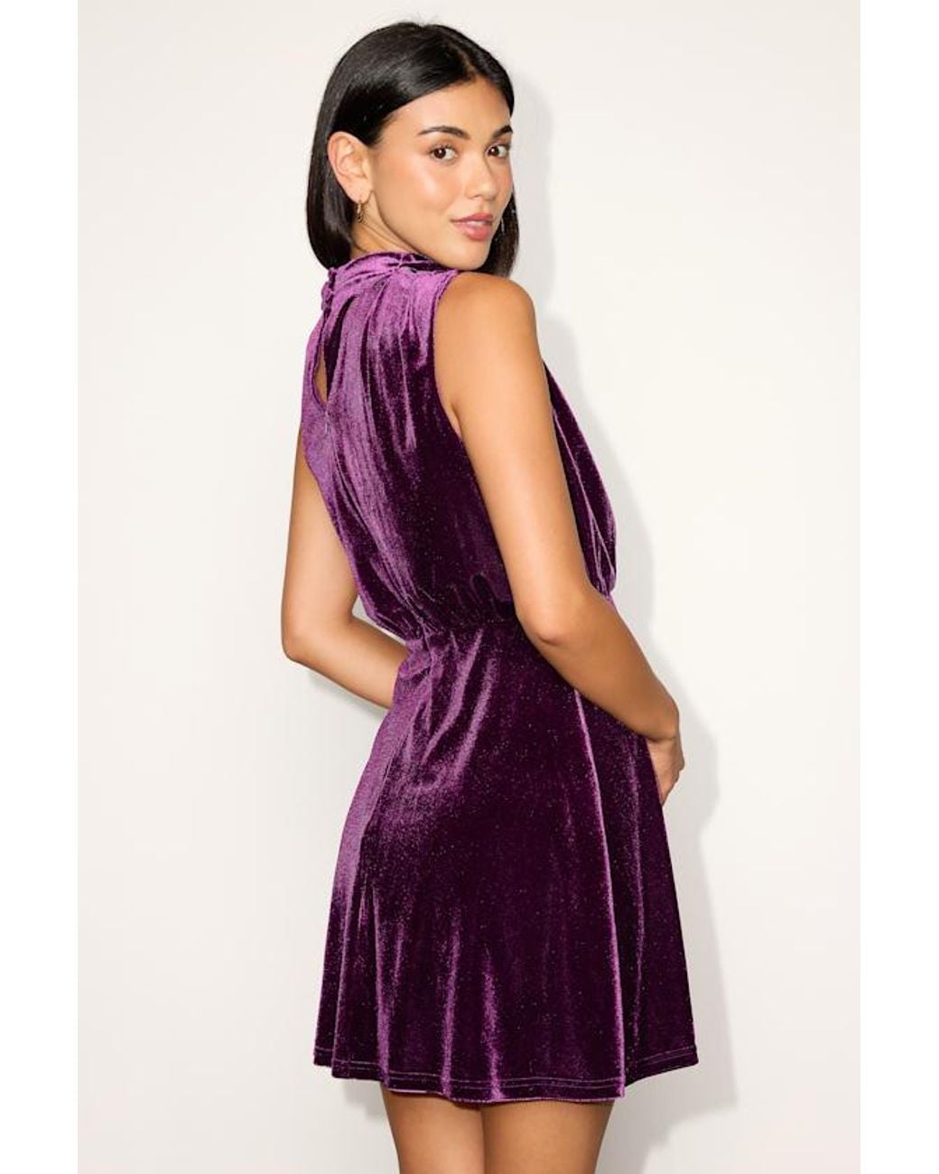 Lulus Purple Spencer Plum Velvet Mini Dress