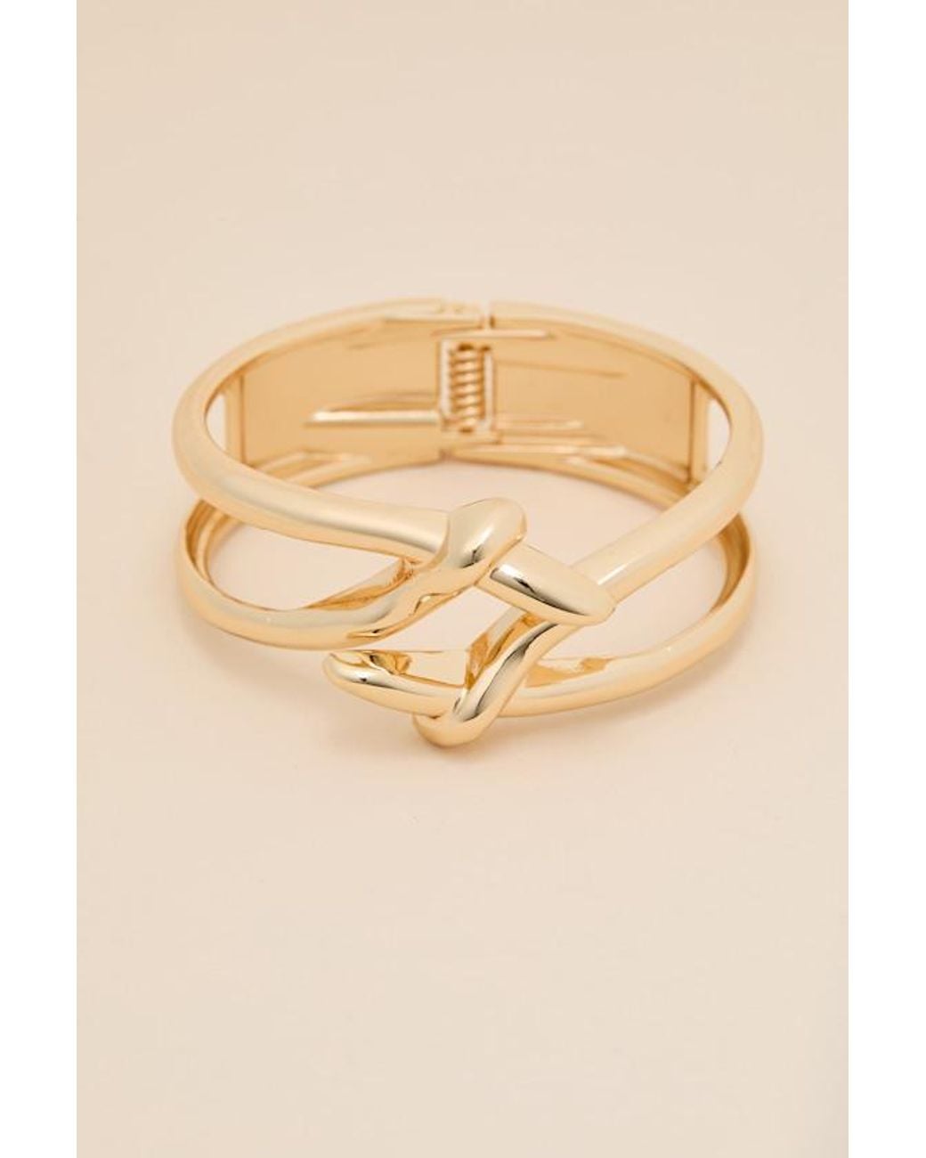 Lulus Brown Wylie Knotted Bangle Bracelet