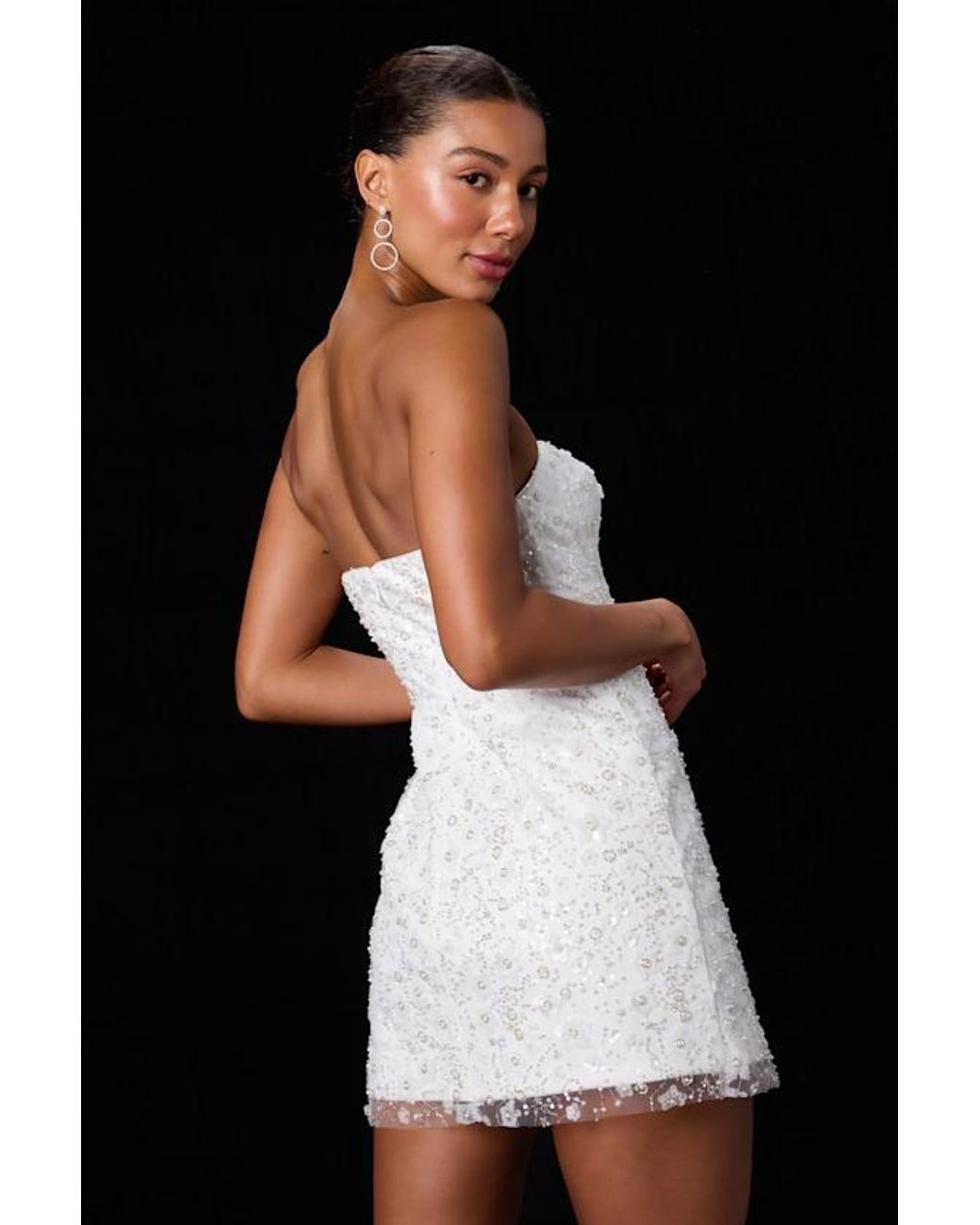 Lulus Black Grecia Sequin Strapless Mini Dress
