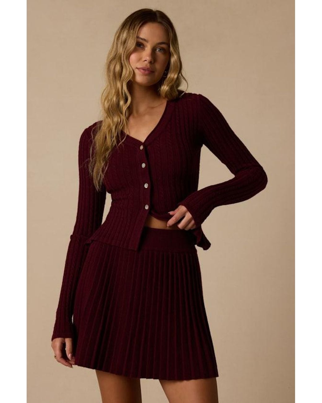 Lulus Red Belmont Two-Piece Sweater Dress