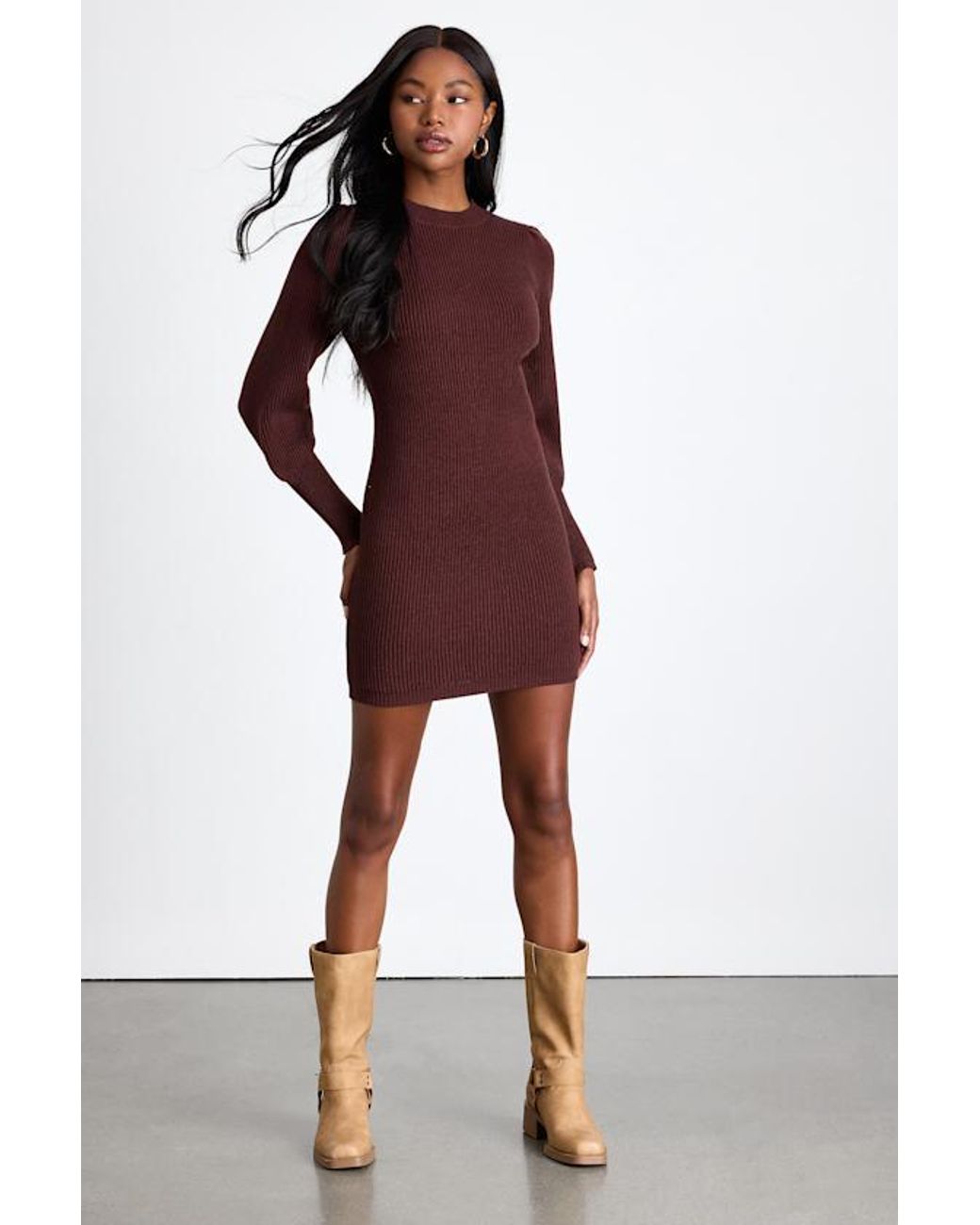 Lulus Red Loving You Fondly Ribbed Knit Sweater Dress