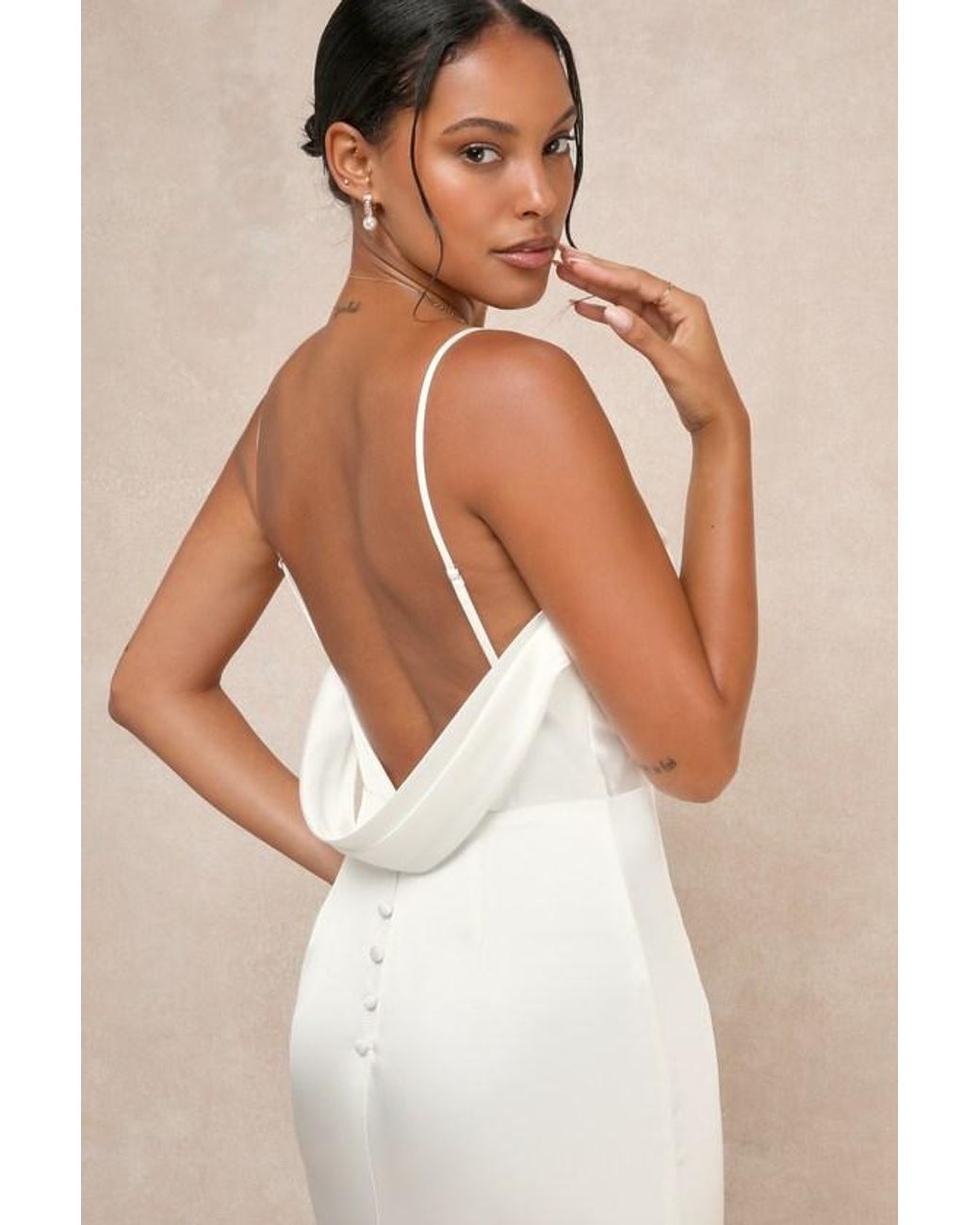 sachin and babi light blue dress Rheanna Draped Backless Maxi Dress Black