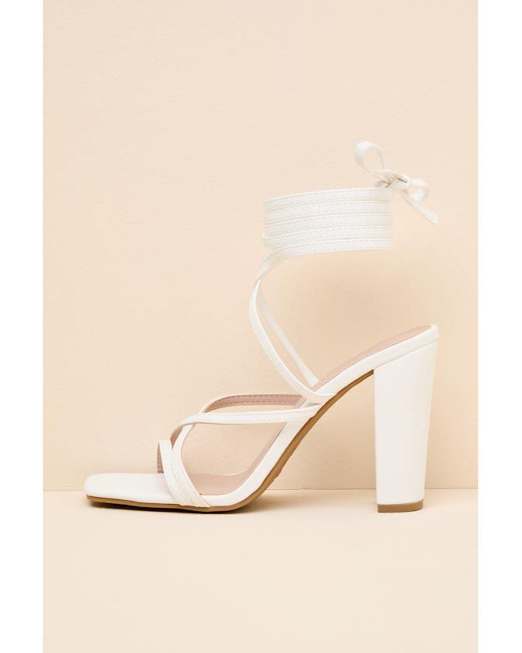 Lulus Pink Lace-Up High Heel Sandals