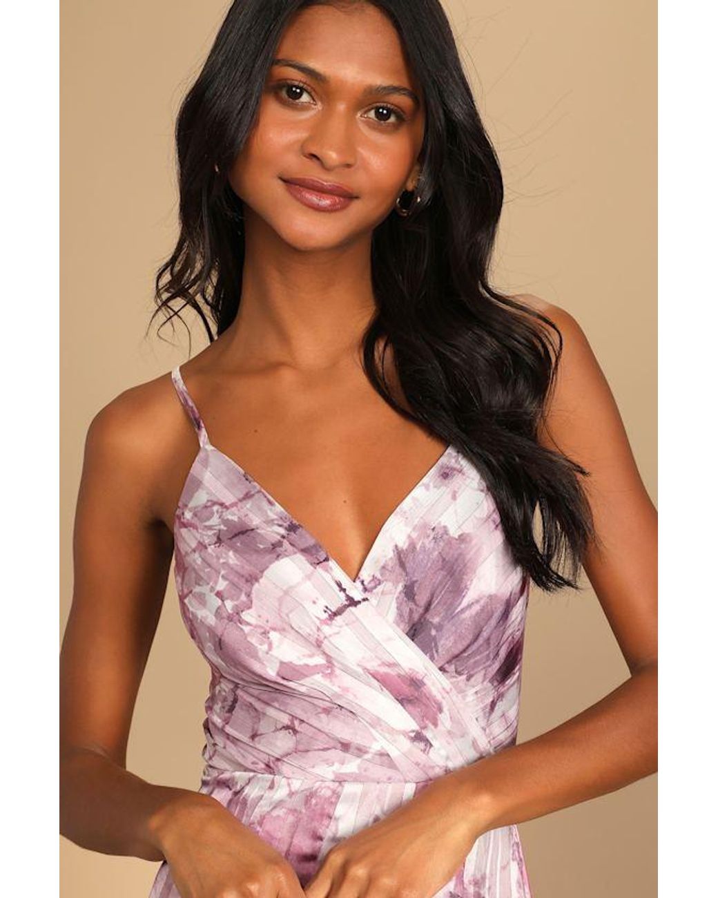 Lulus Pink An Enchanting Dream Multi Print High-Low Maxi Dress
