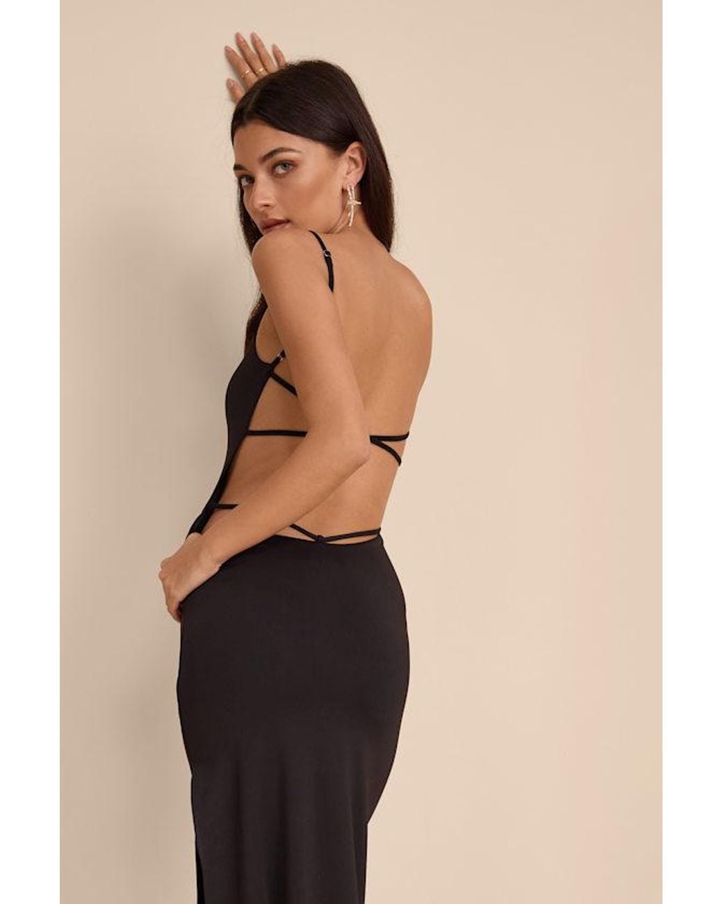 Lulus Natural Carys Strappy Column Maxi Dress