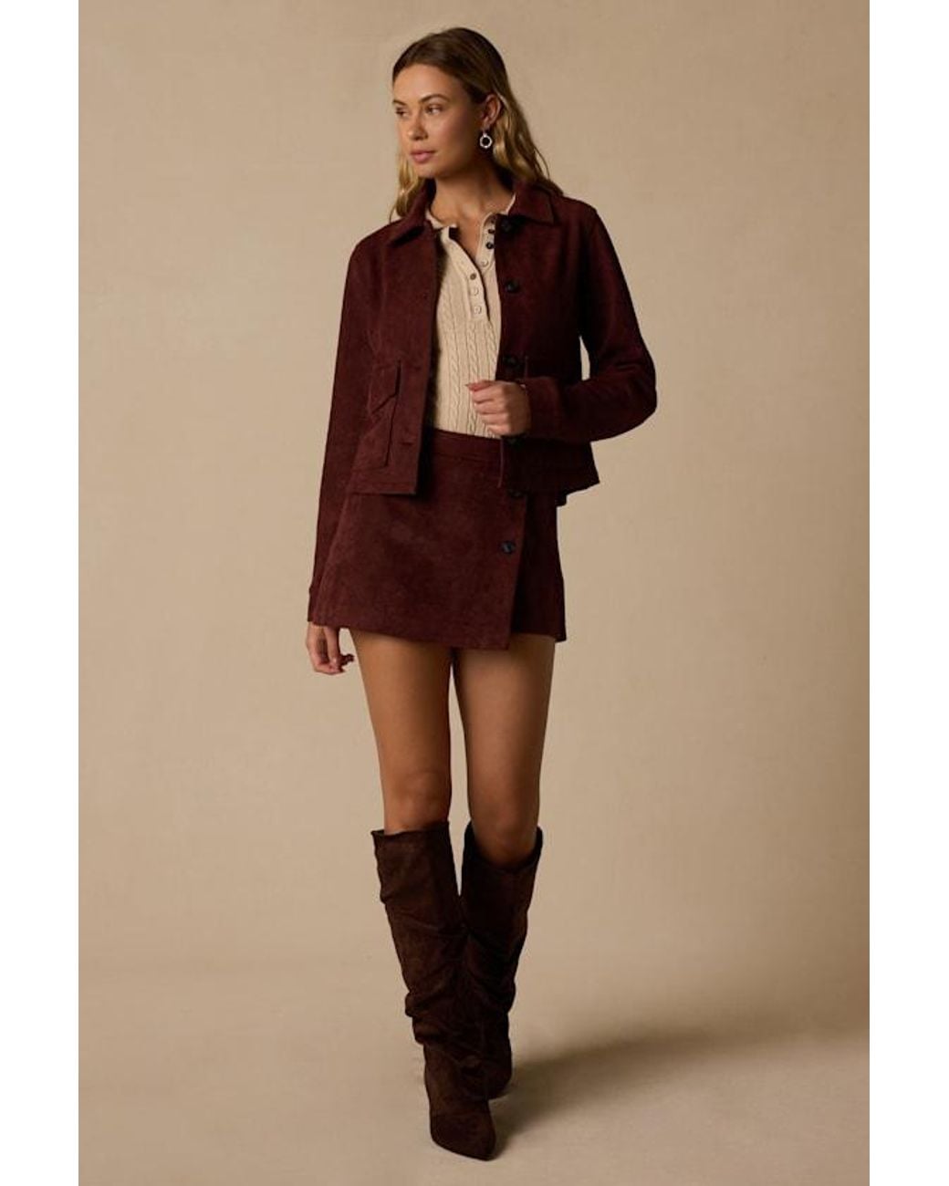 Lulus Brown Nicolette Suede Jacket