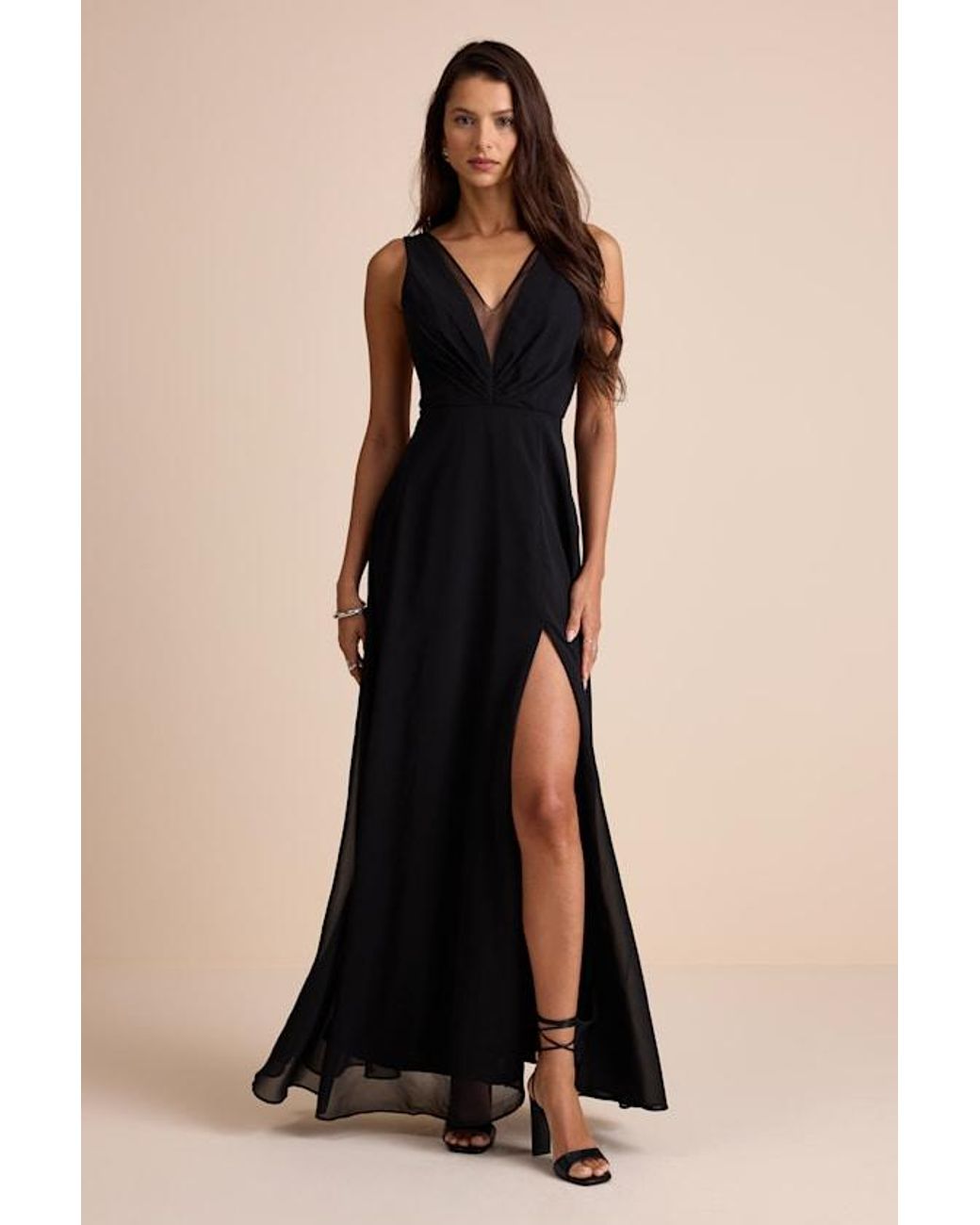Lulus Black Simply Immaculate Backless Maxi Dress