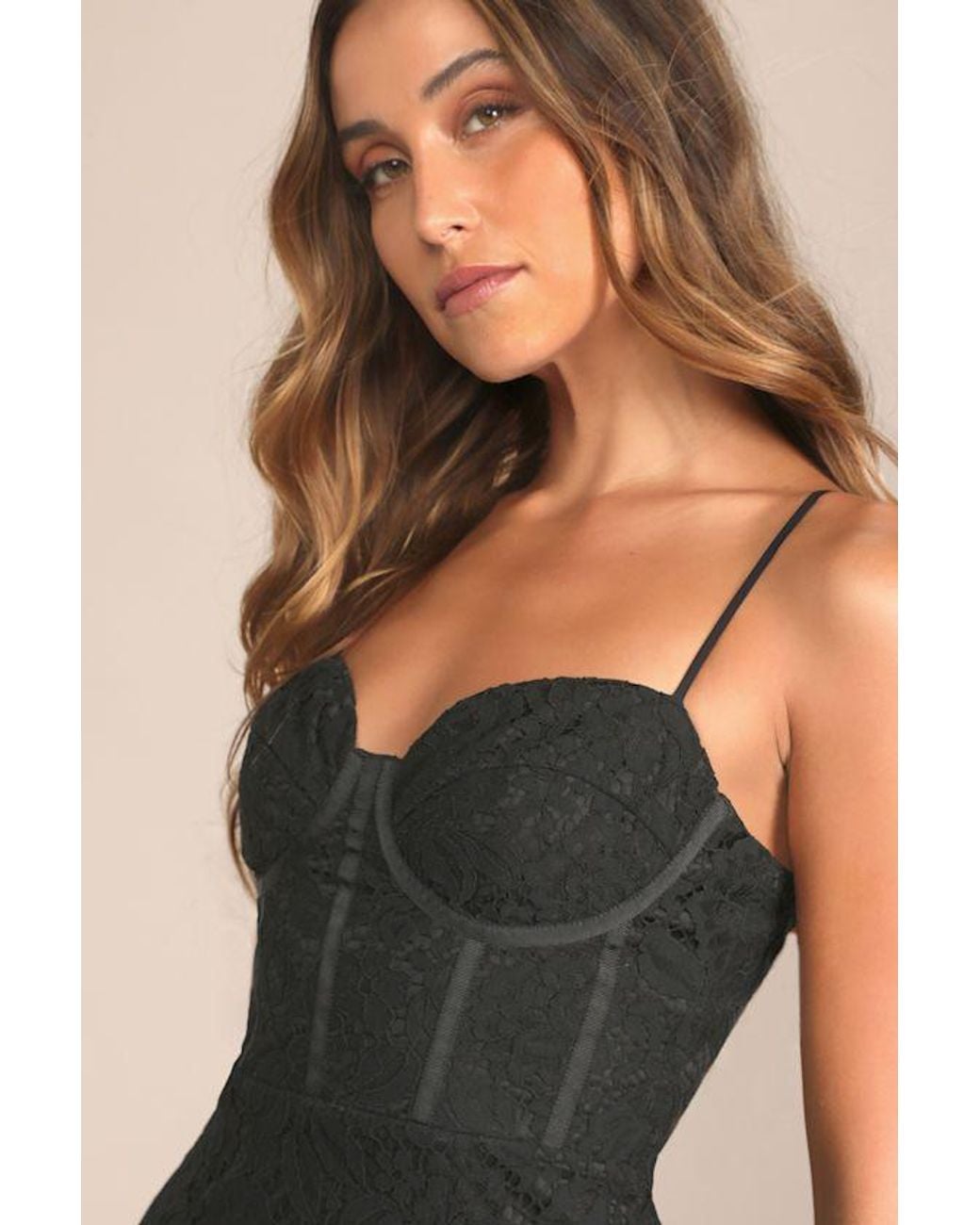 Lulus Black Found Your Love Lace Sleeveless Trumpet Midi Dress