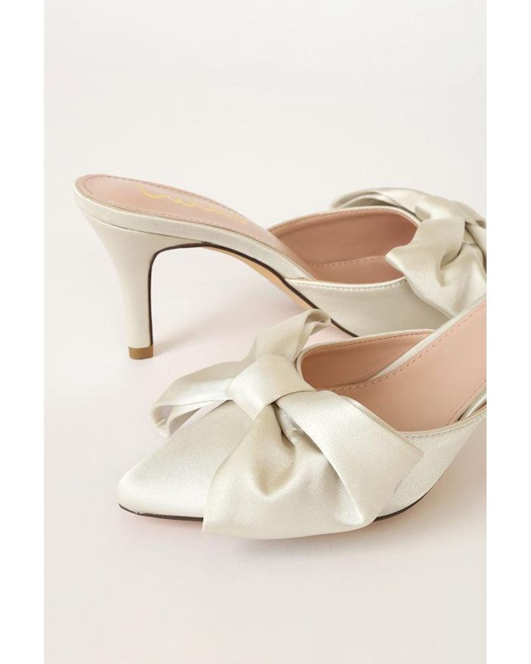 Lulus Brown Lyle Satin Pointed-Toe Mules