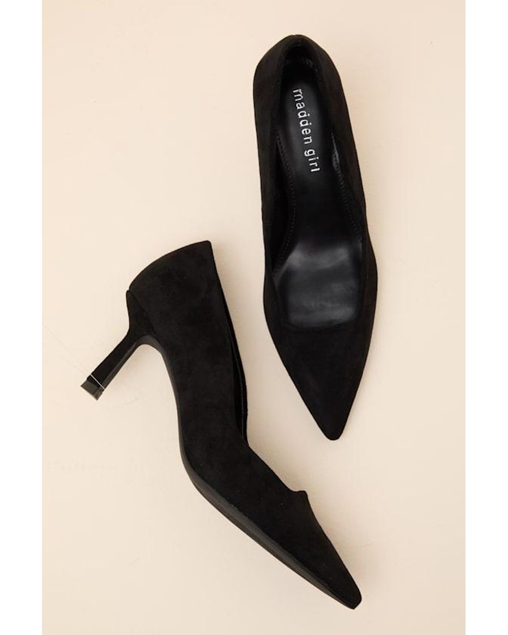 Madden Girl Natural Grovvee Suede Pointed-Toe Pumps