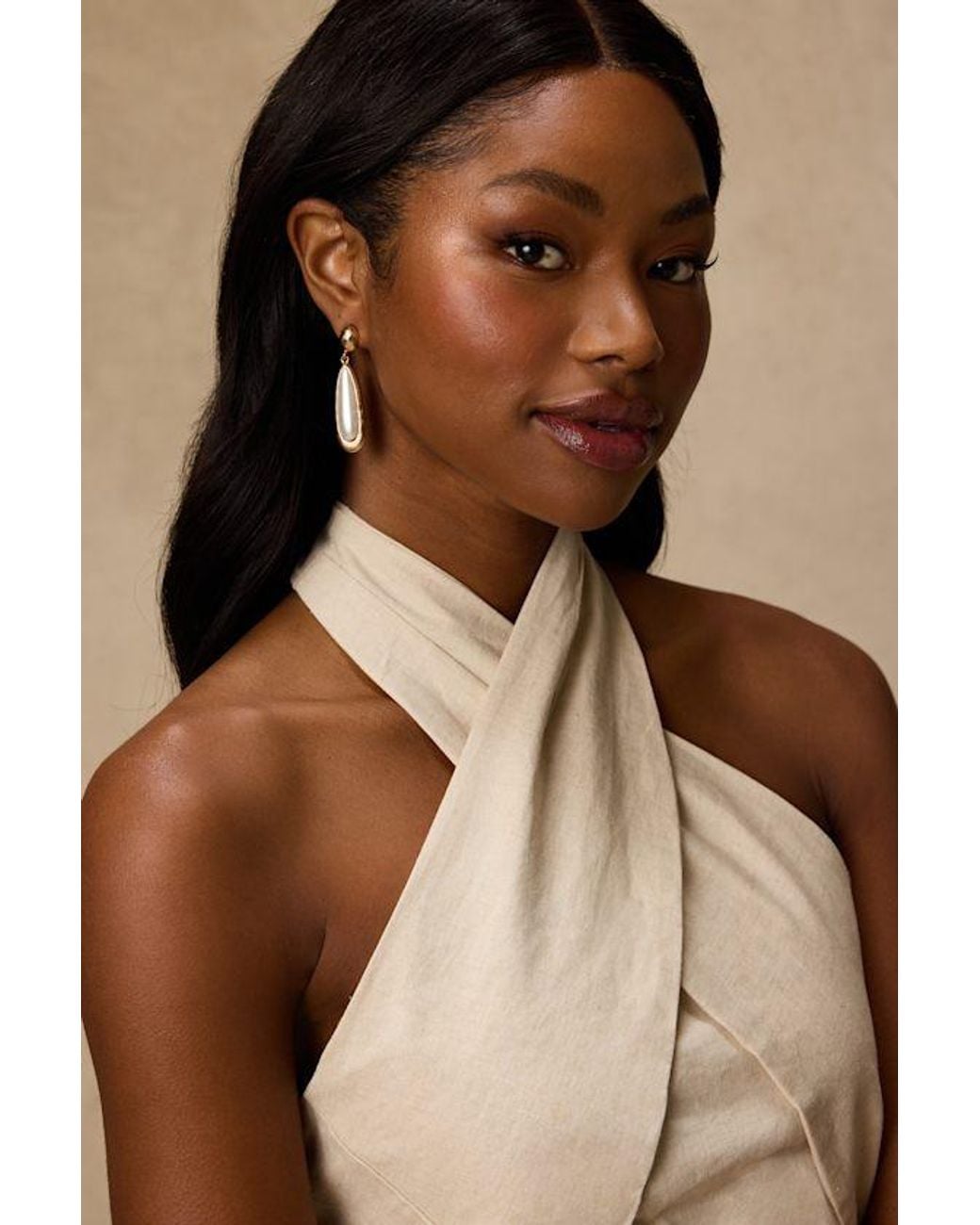 Lulus Natural Cyra Pearl Drop Earrings