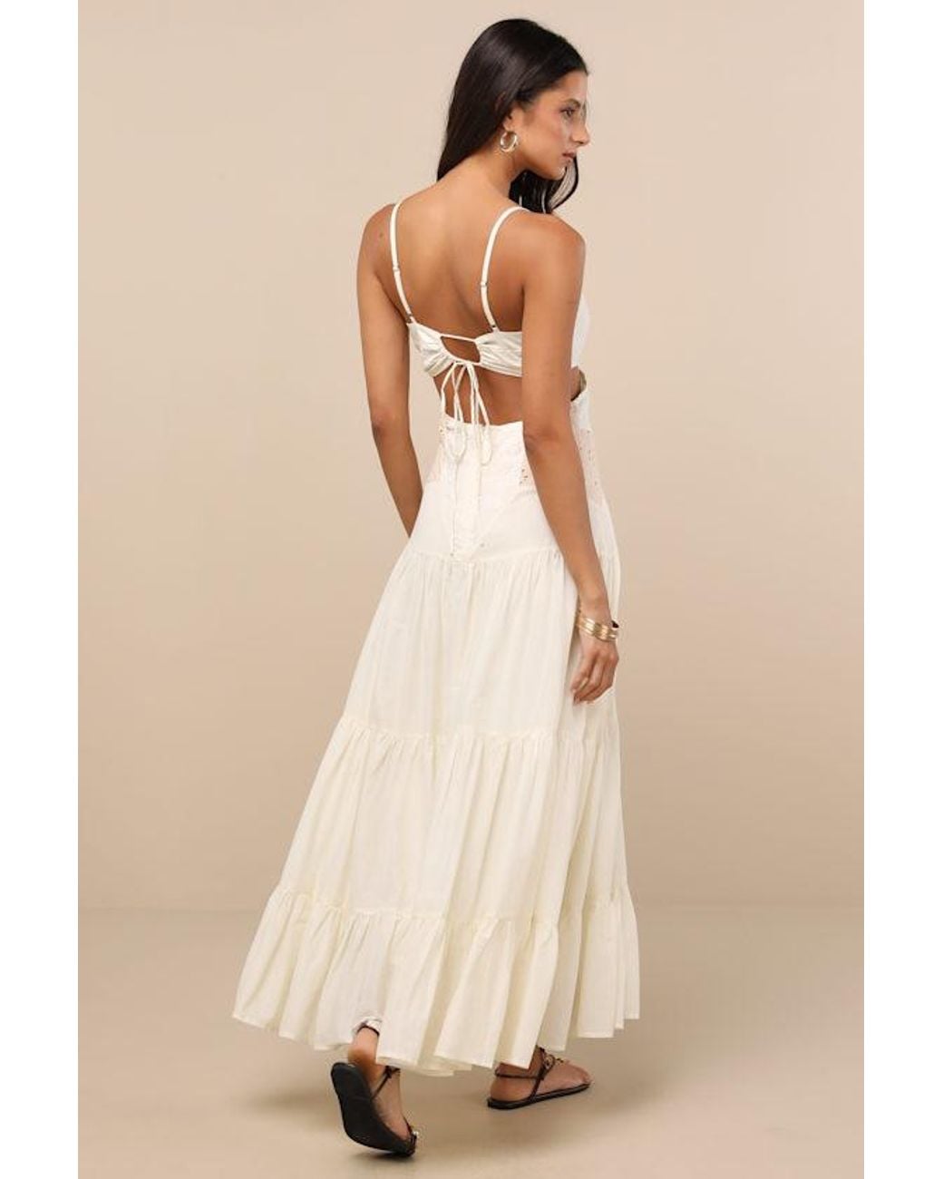 Lulus Maisha And Embroidered Drop Waist Maxi Dress in Natural | Lyst Lulus Maisha And Embroidered Drop Waist Maxi Dress in Natural | Lyst