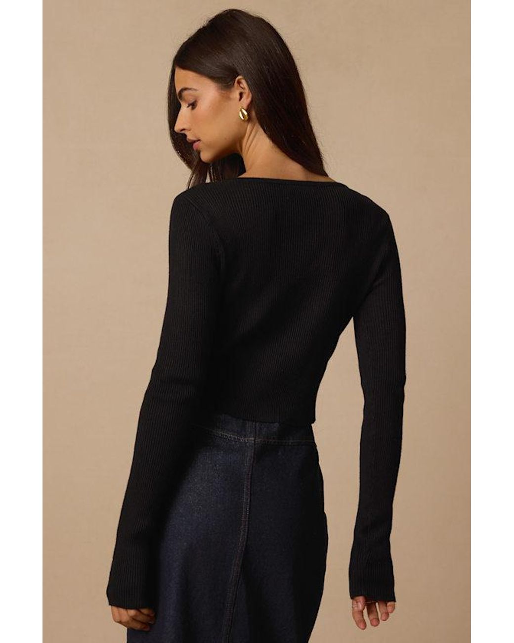 Lulus Black Paxlynn Ribbed Asymmetrical Cardigan Top