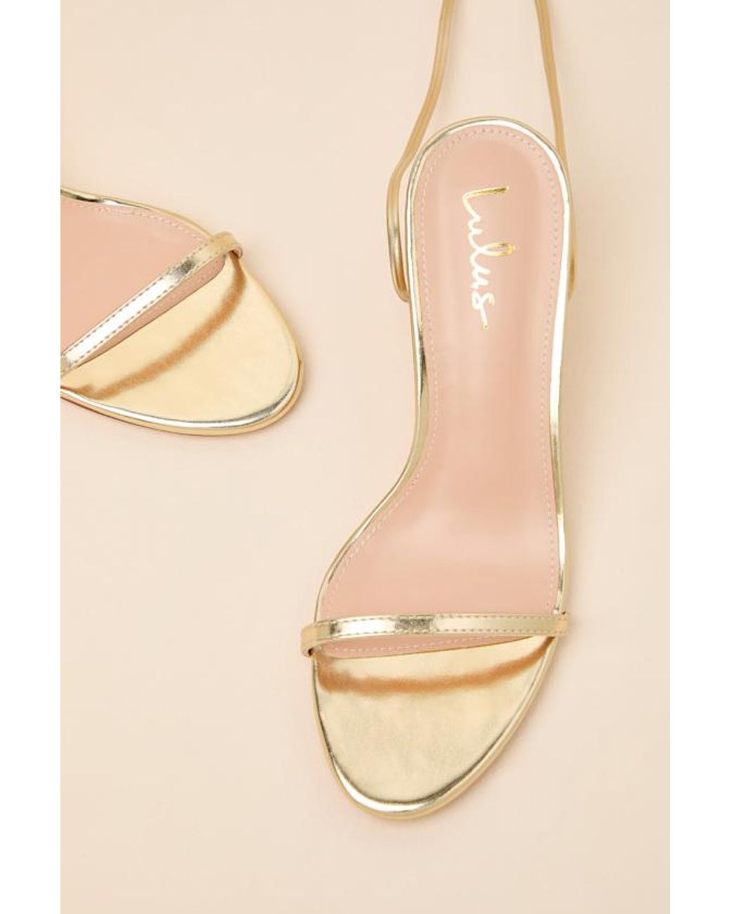 Lulus Natural Sharlee Lace-Up High Heel Sandals