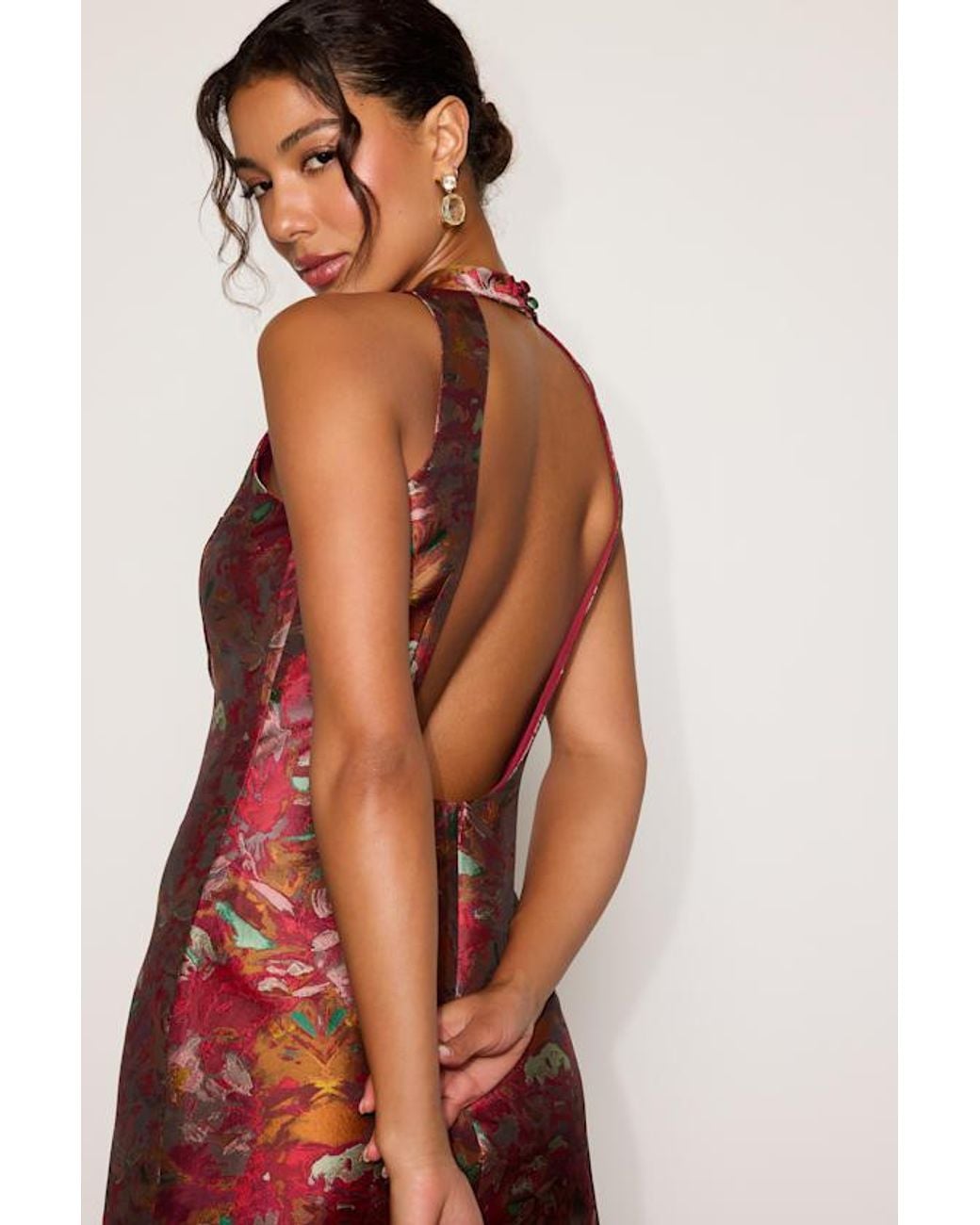 Lulus Red Brigitte Jacquard Mini Dress