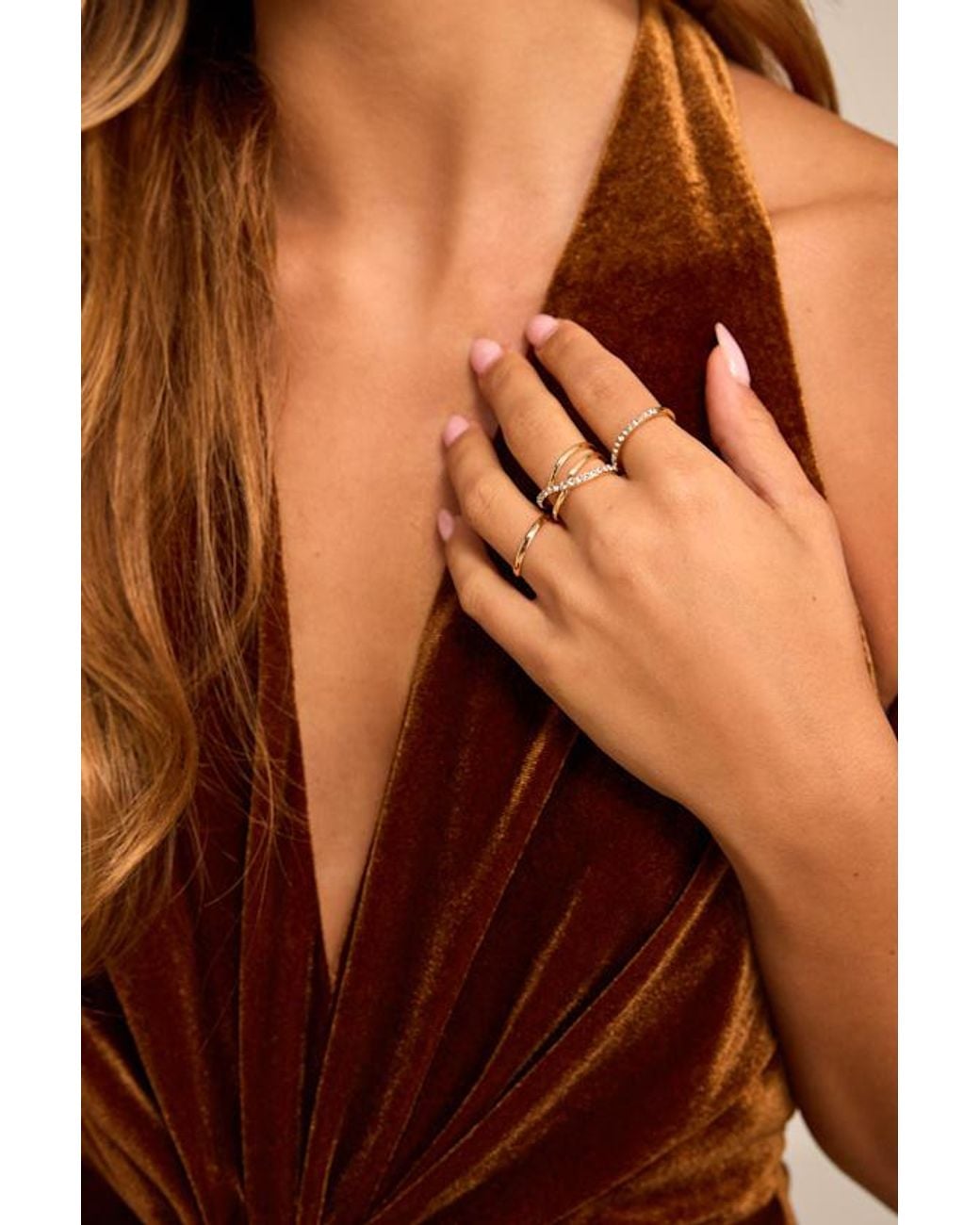 Lulus Brown Montrose & 8-Pc Ring Set