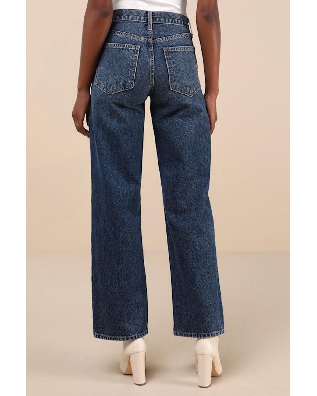 Just Black Blue Everyday Coolness Dark Wash High-Rise Straight-Leg Jeans