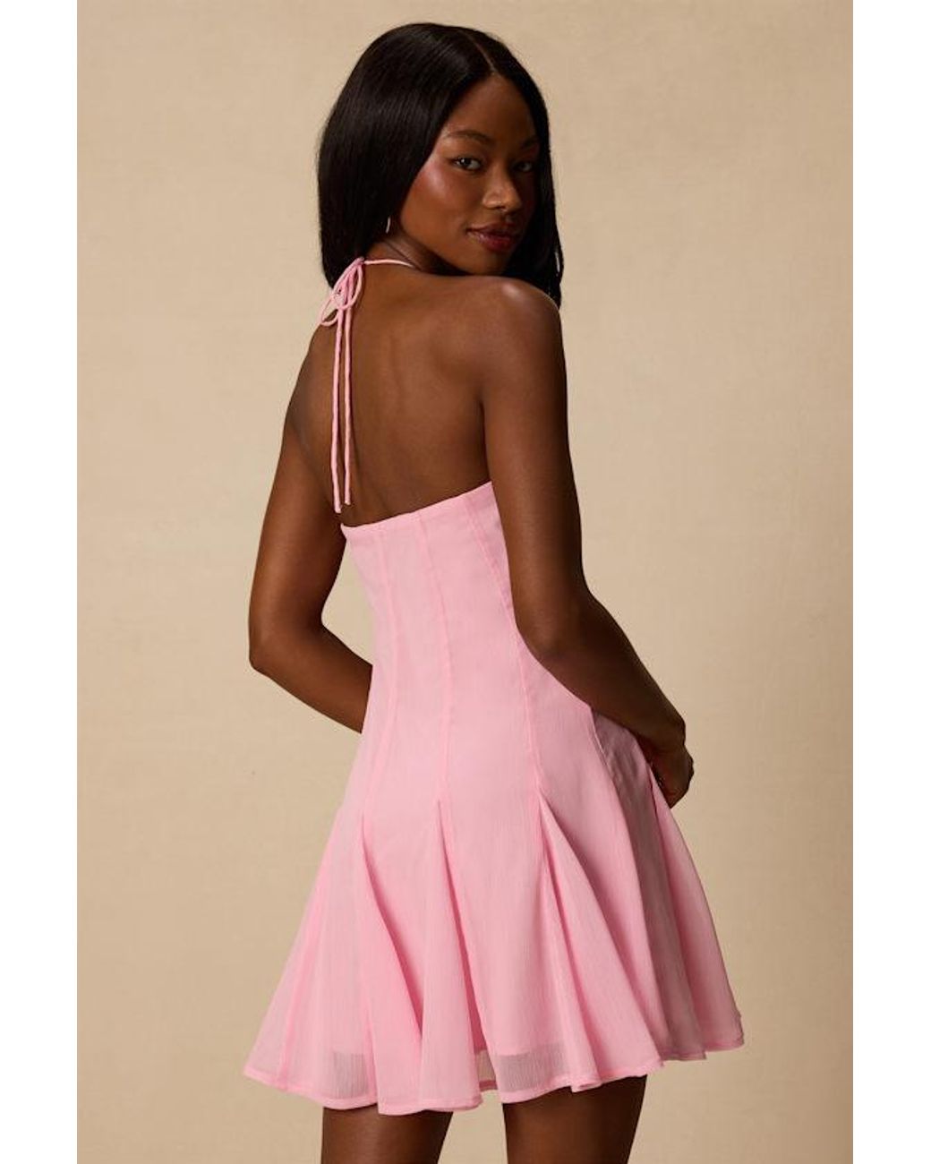 Lulus Pink Sophrina Halter Mini Dress