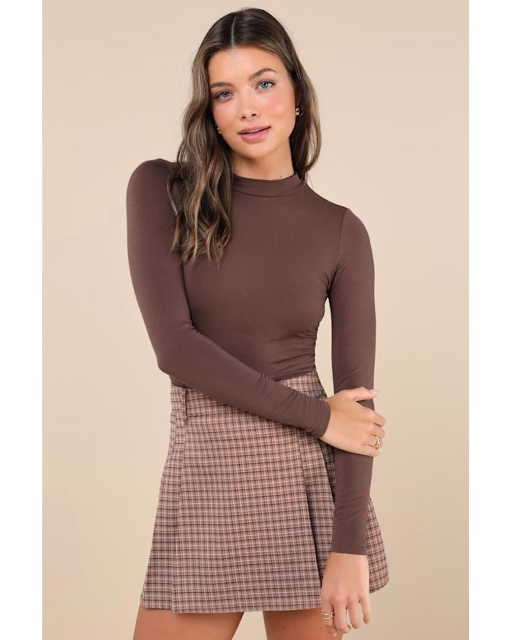 Lulus Brown Anything Is Posh-Ible Top