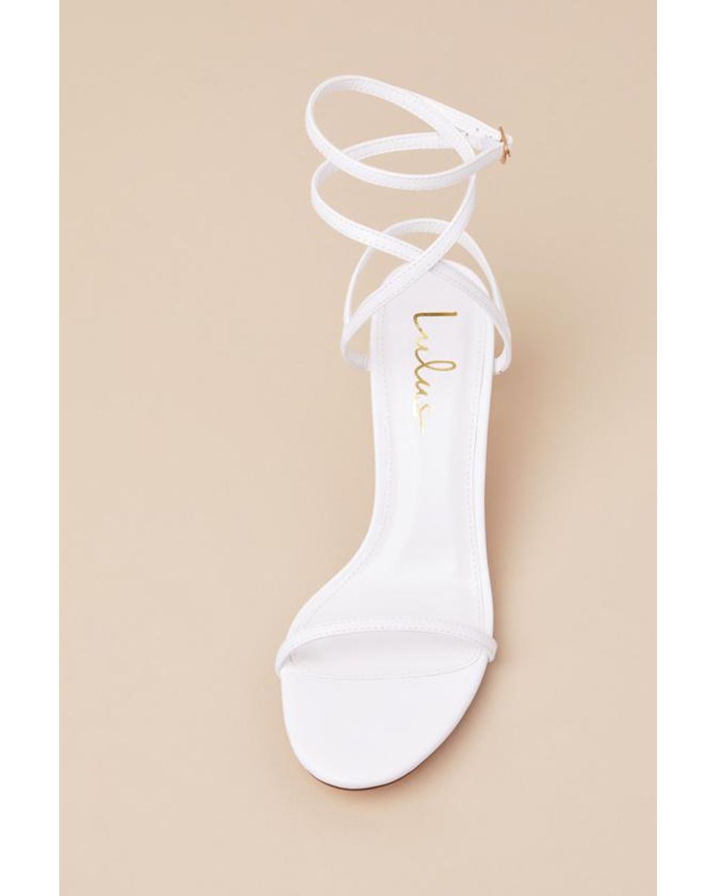 Lulus Natural Sydd Ankle Wrap Low Heel Sandals