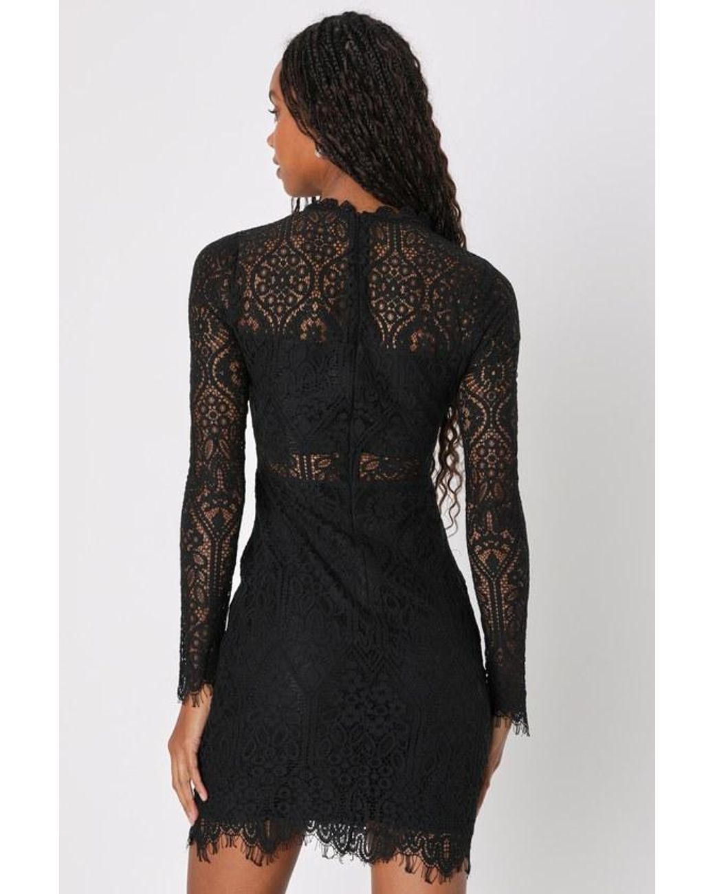 chinese dress ladies Be My Peace Lace Long Sleeve Maxi Dress Black