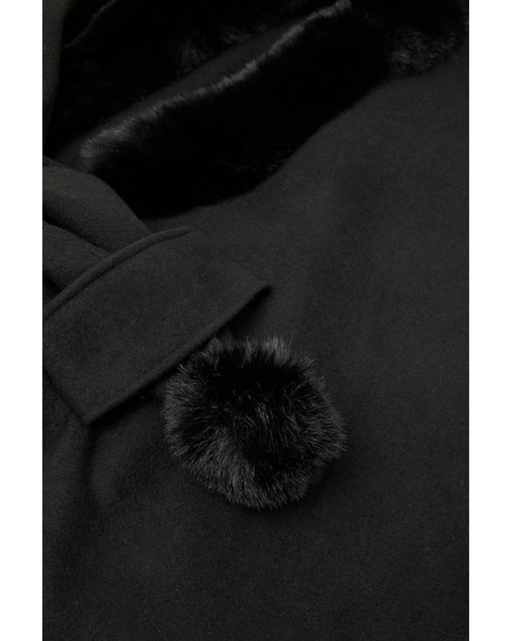 Lulus Black Indulgence Faux Fur Wrap Scarf