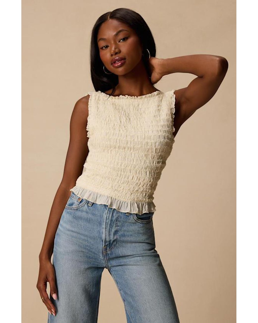 Lulus Blue Kathryn Cropped Tank Top