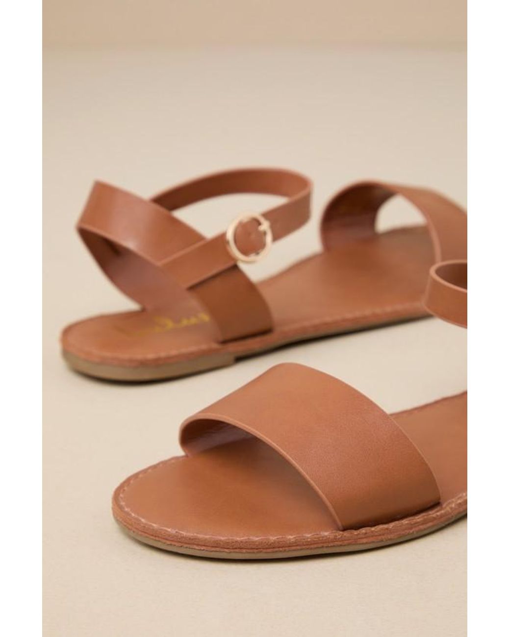 Lulus Natural Hearts And Hashtags Flat Sandals