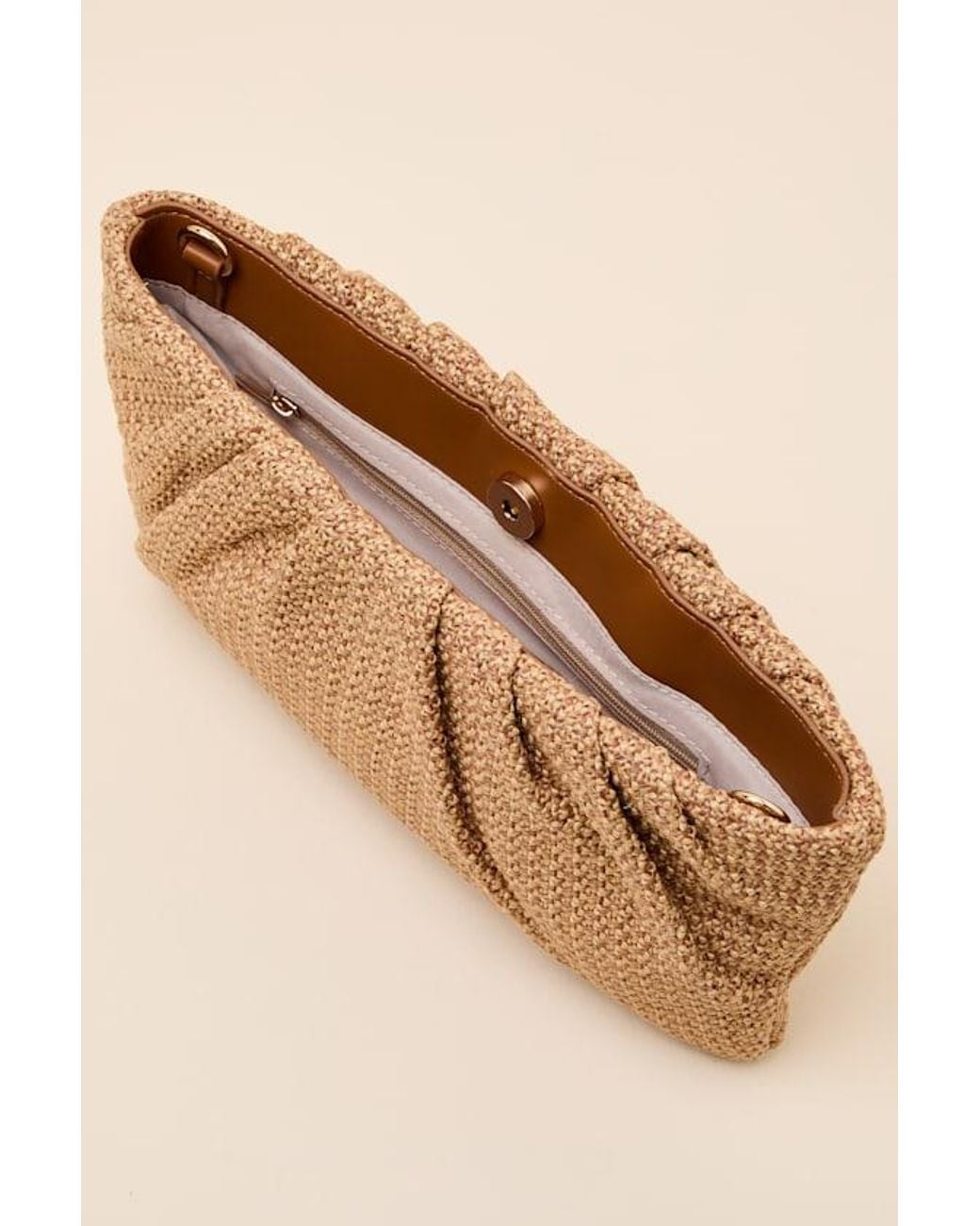 Steve Madden Palomaa Natural Raffia Crossbody Clutch | Lyst UK