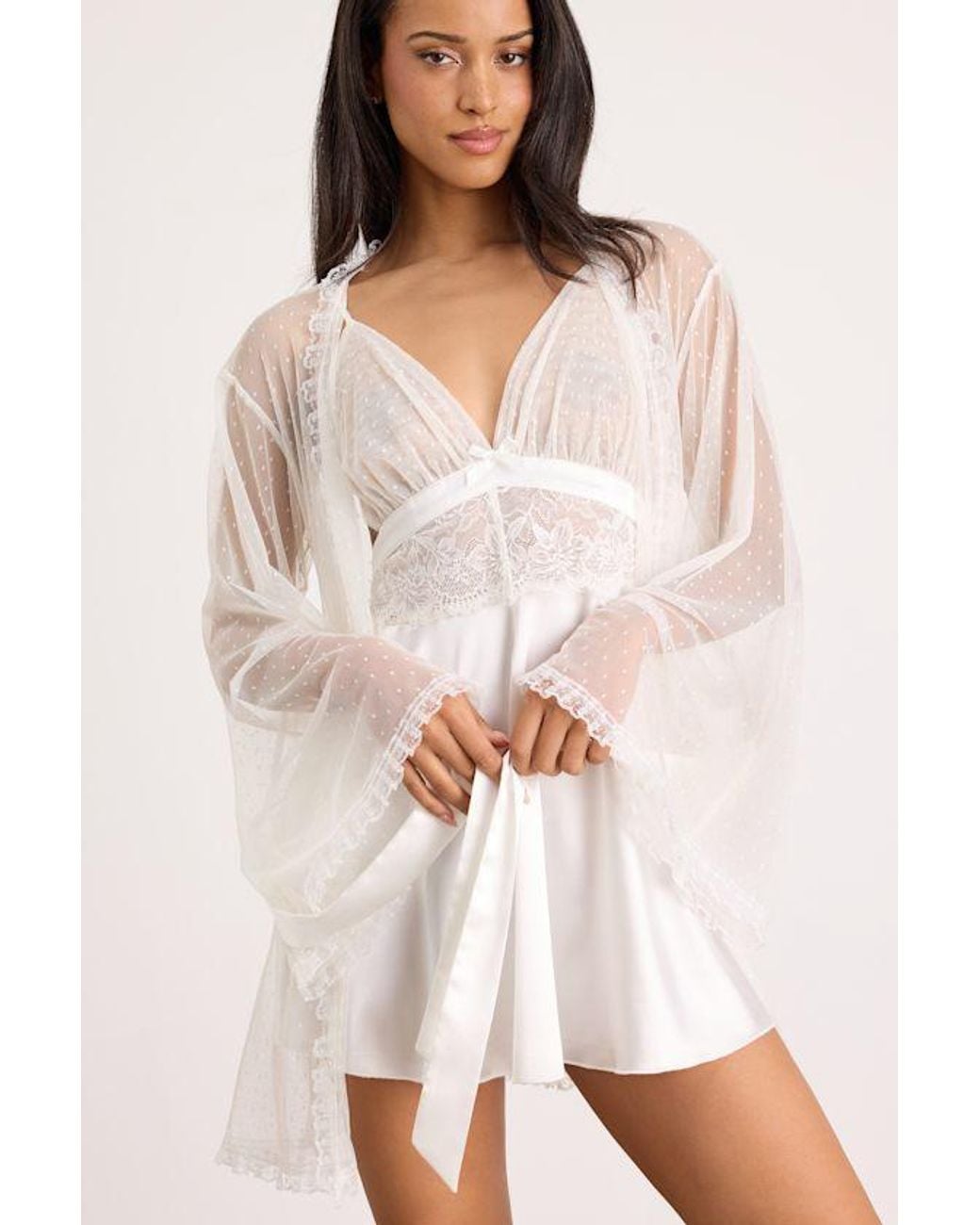Lulus White Ambrosia Sheer Mesh Short Robe