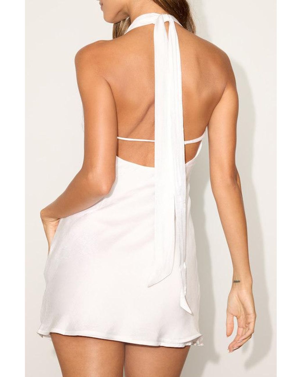 Lulus White Olandria Halter Mini Slip Dress