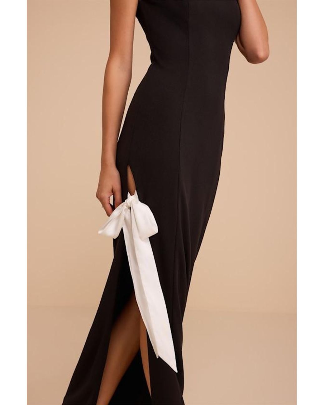 Lulus Natural Mia Bow Maxi Dress