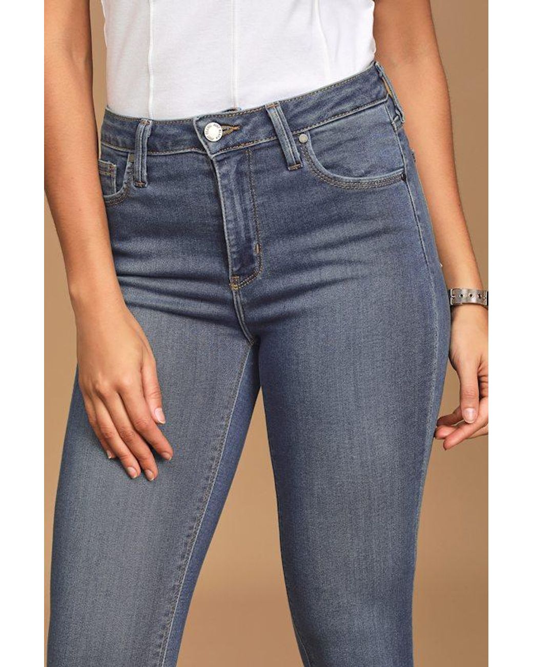 Just Black Blue Aralia Medium Wash High-Rise Skinny Jeans