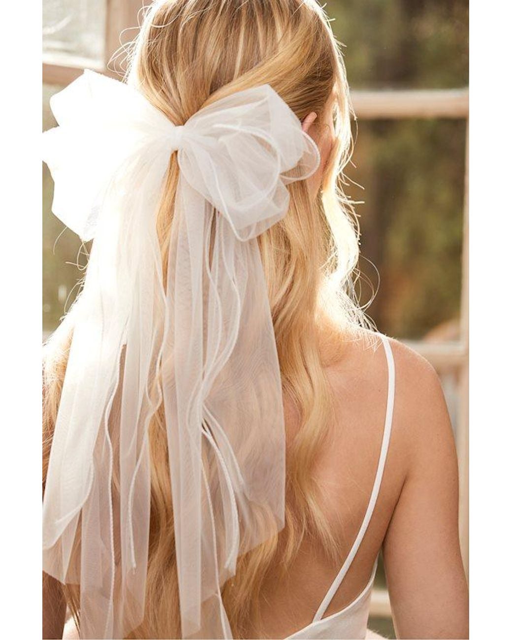 Lulus White My Dearly Beloved Organza Oversized Bow Hair Clip