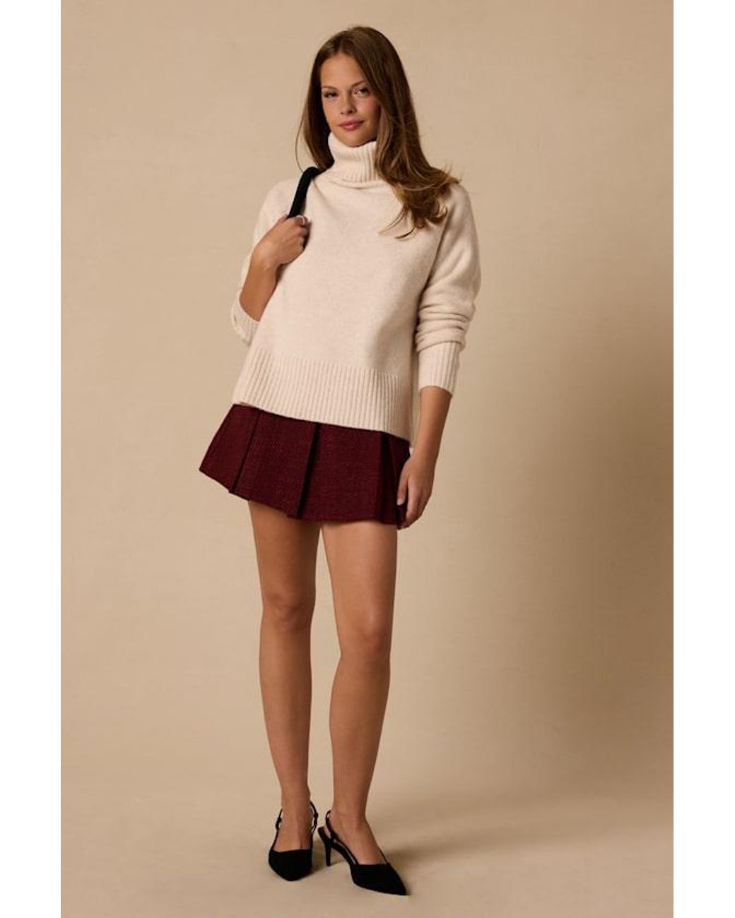 Lulus Brown Effie Pleated Skort