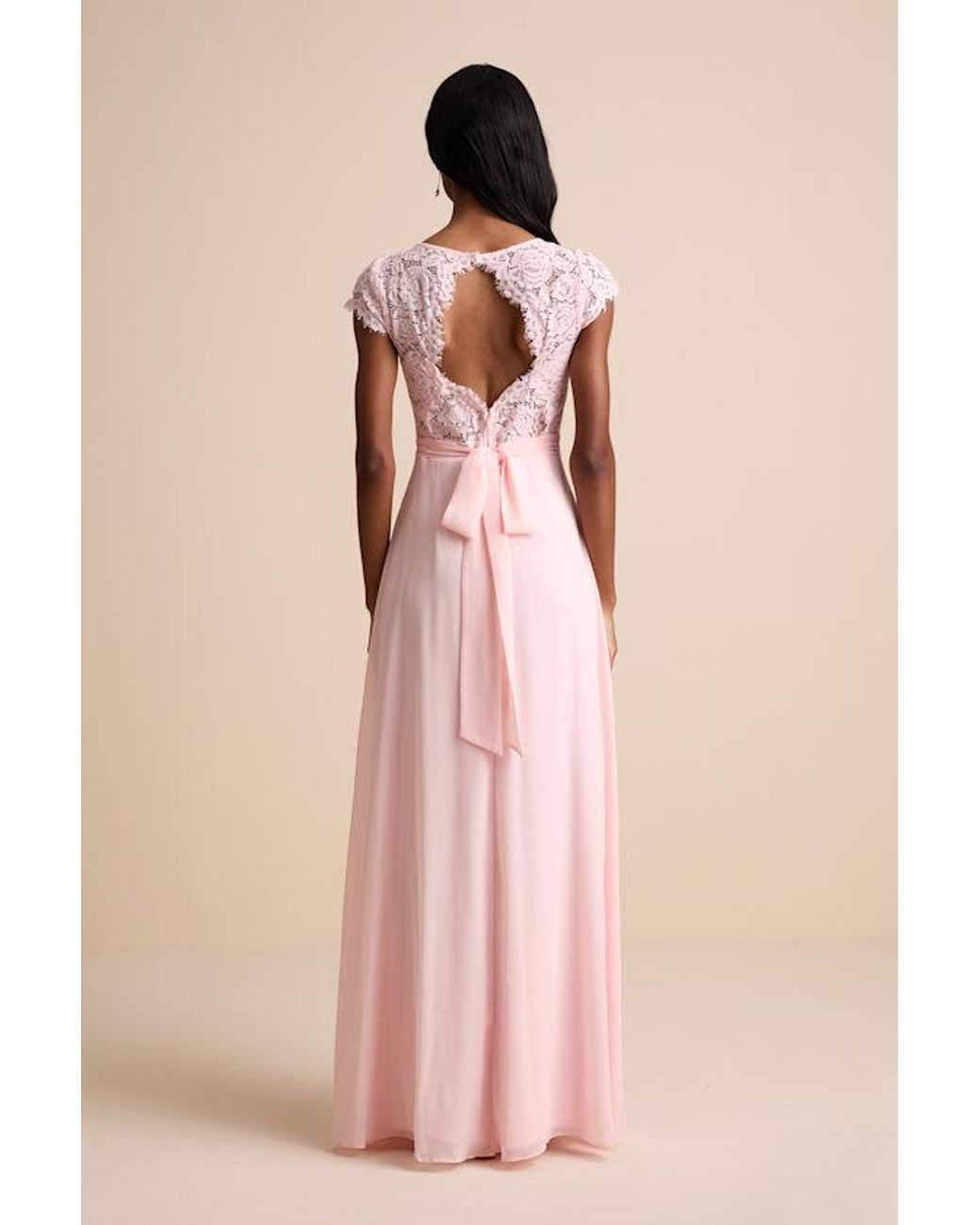 Lulus Pink Momentous Moments Lace Backless Maxi Dress